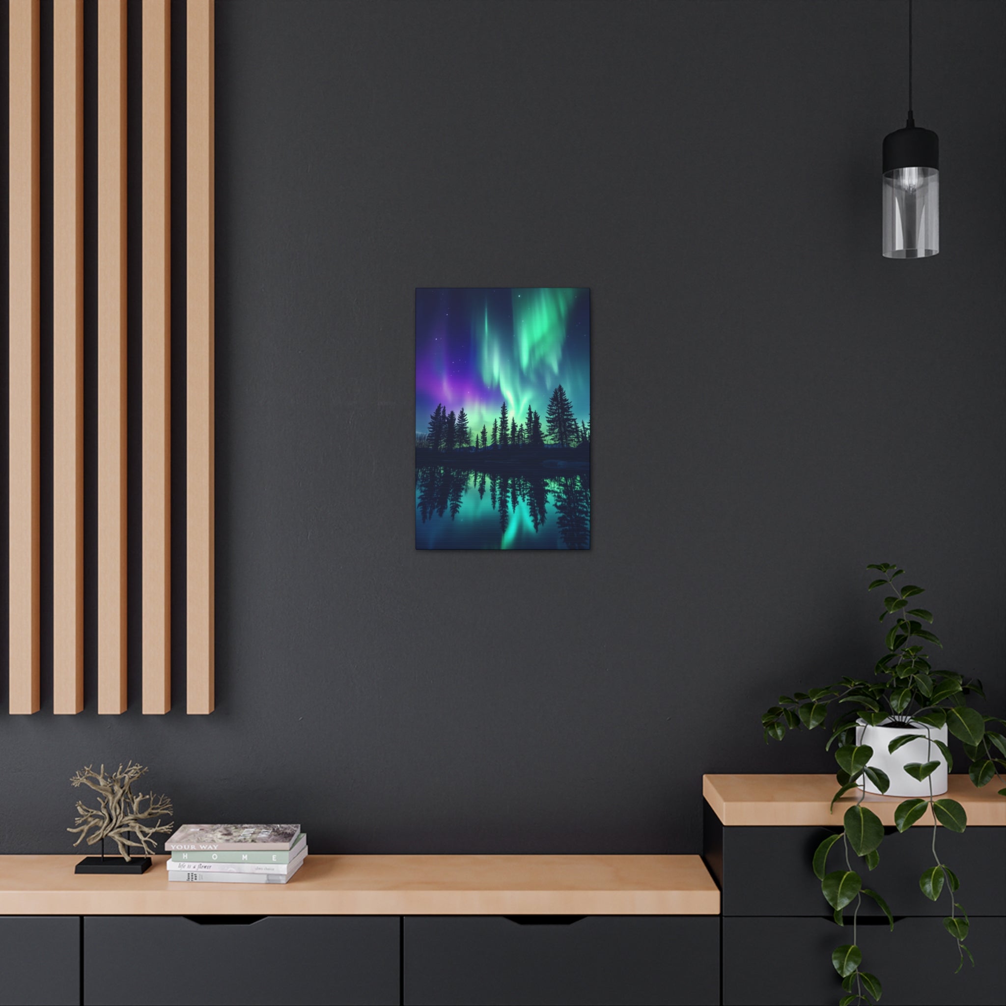 Northern Lights Wonder Canvas Wall Art - SynthFrame