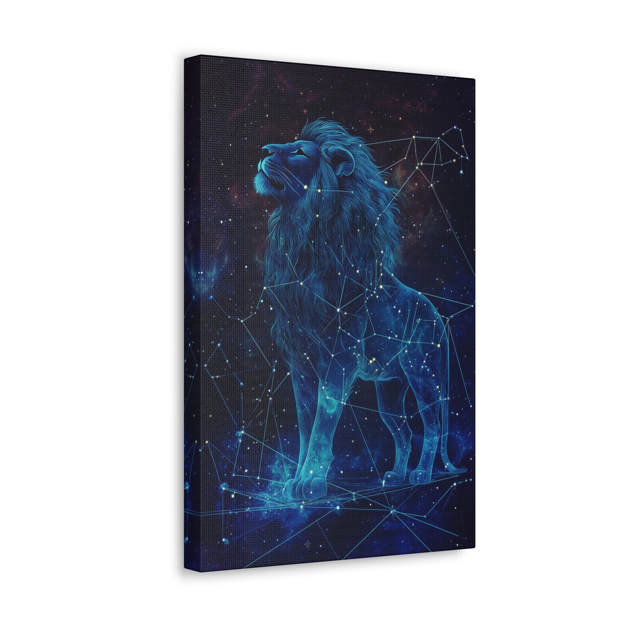 Constellation Lion Canvas Wall Art - SynthFrame