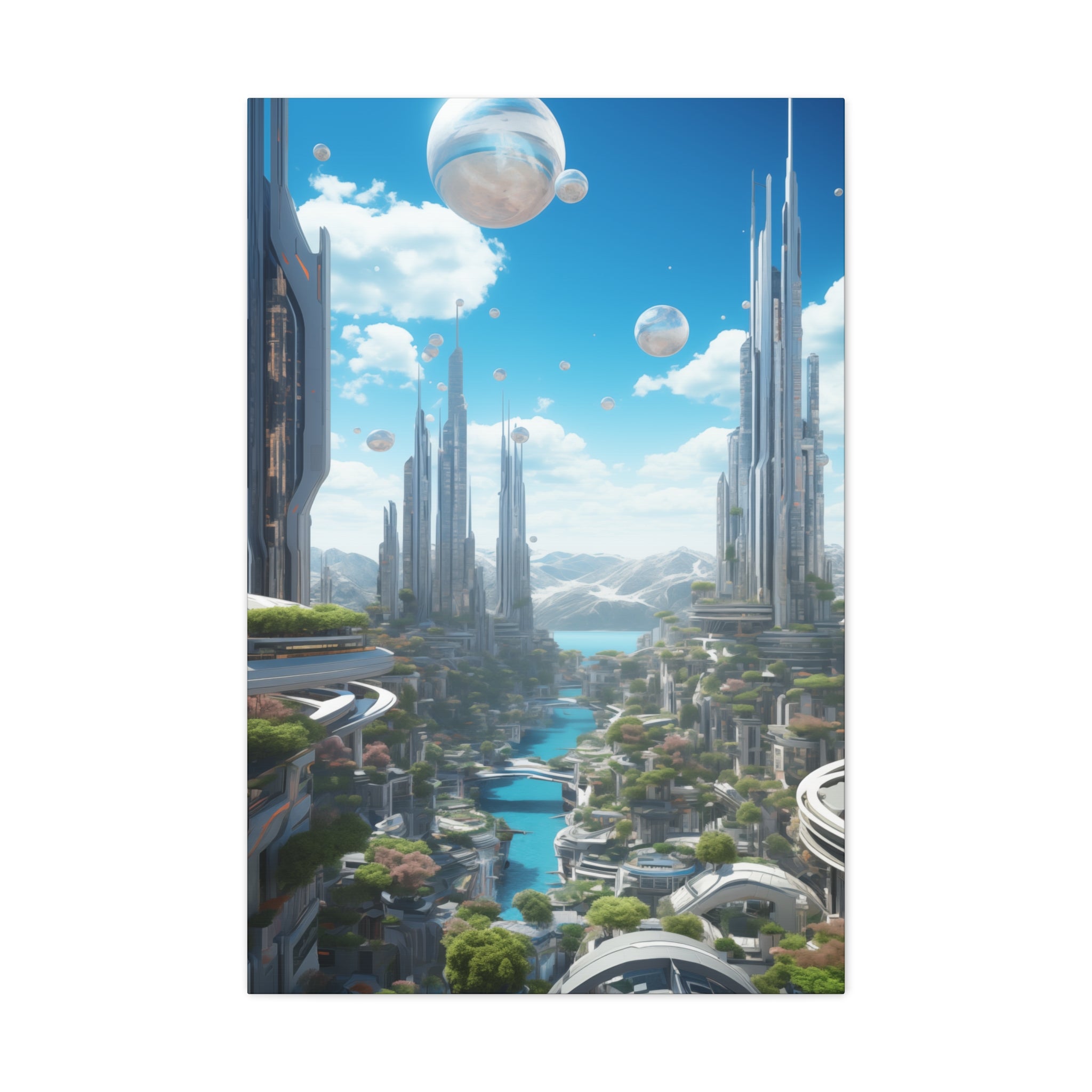 Futuristic Eco City 5 Canvas Wall Art - SynthFrame