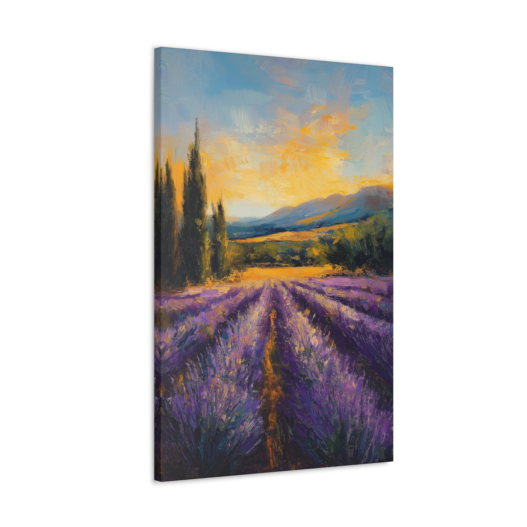 Impressionist Lavender Fields Canvas Wall Art - SynthFrame