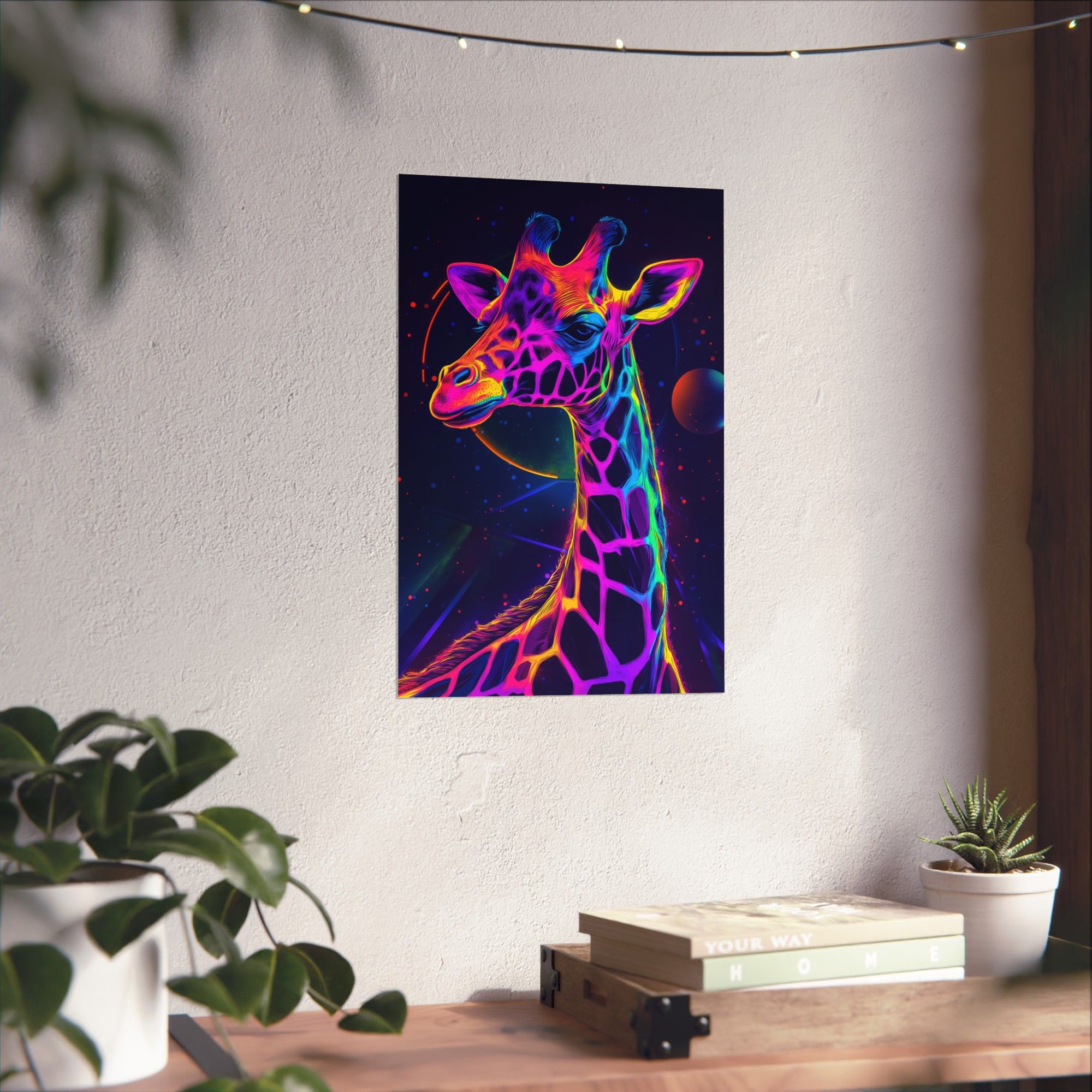 Neon Giraffe Poster