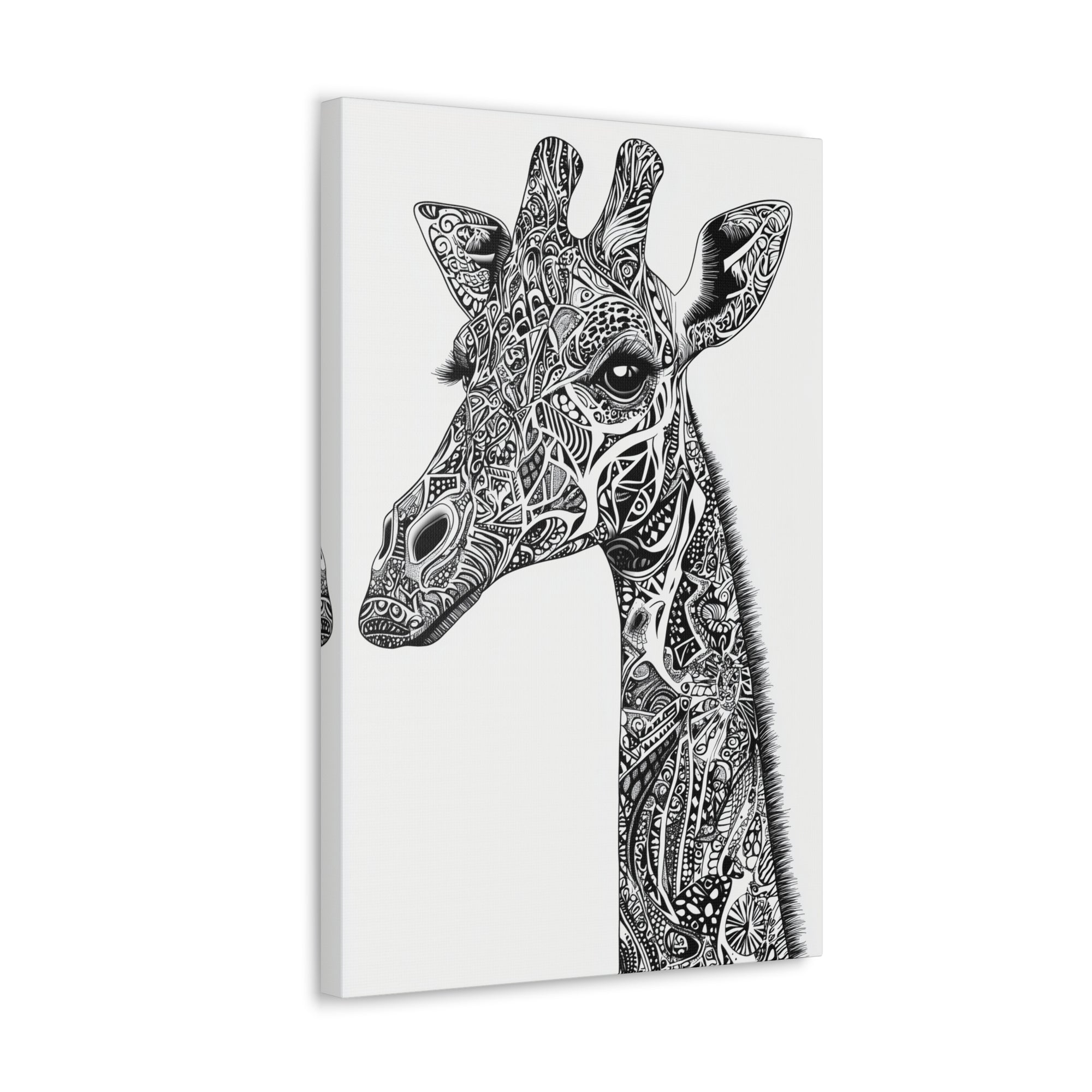 Zentangle Giraffe Canvas Wall Art - SynthFrame