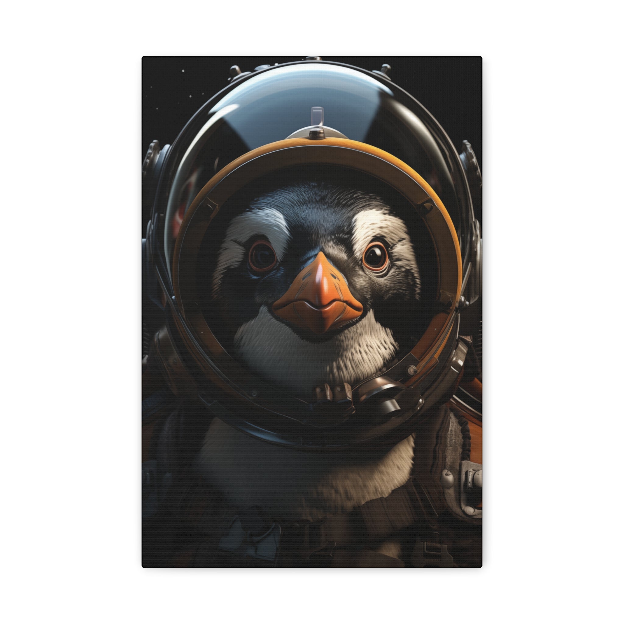 AstroPenguin 1 Canvas Wall Art - SynthFrame