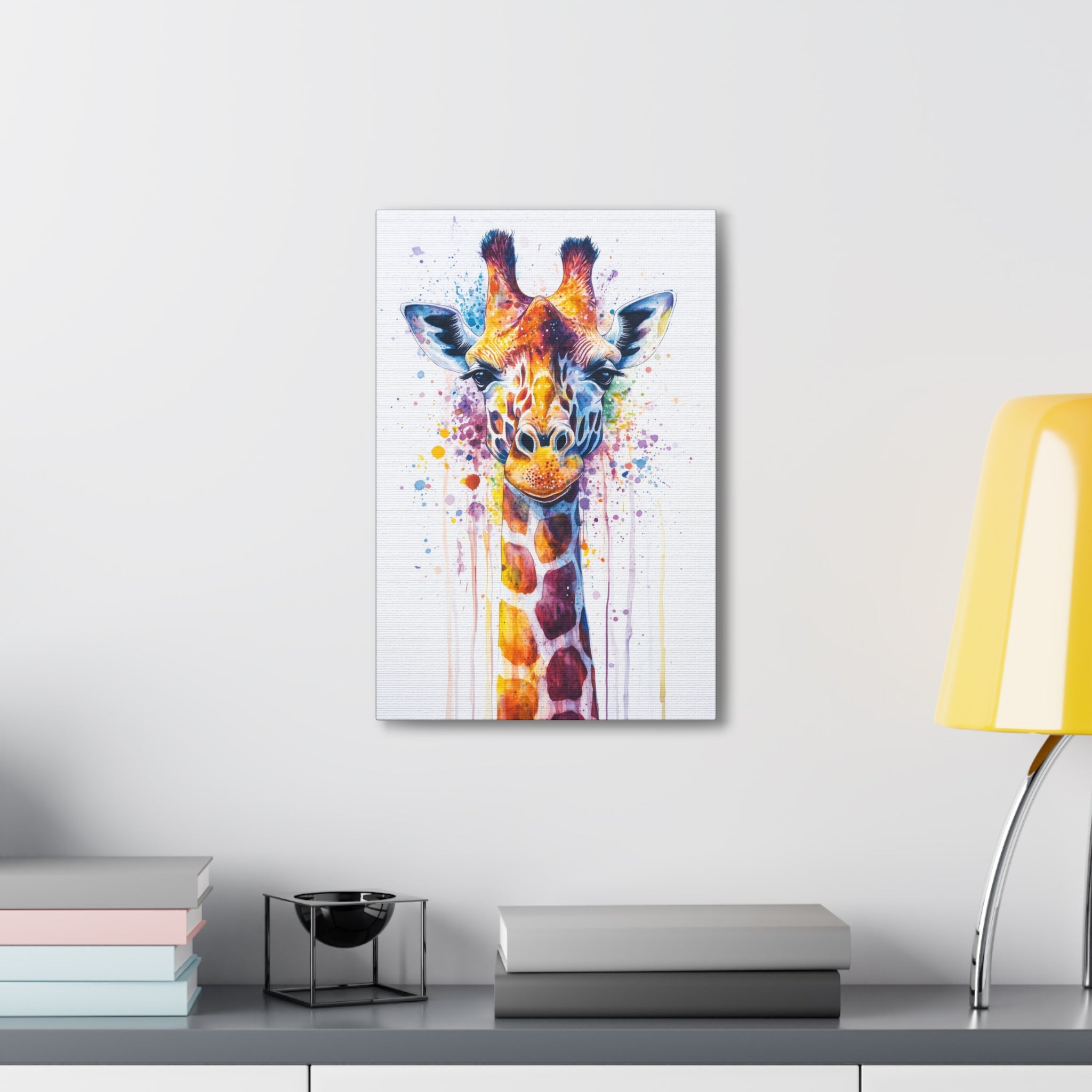 Watercolor Giraffe Canvas Wall Art - SynthFrame