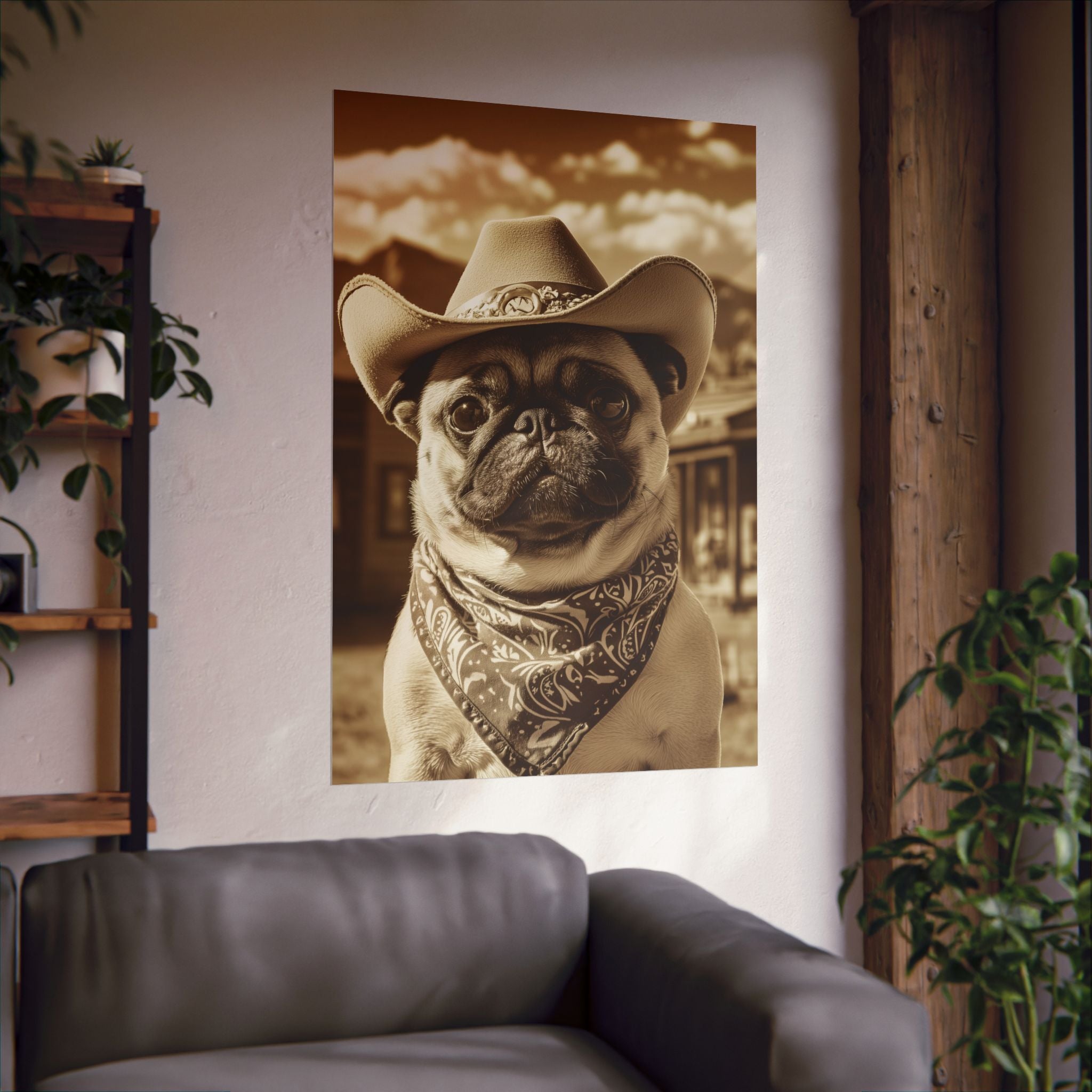 Wild West Pug Poster