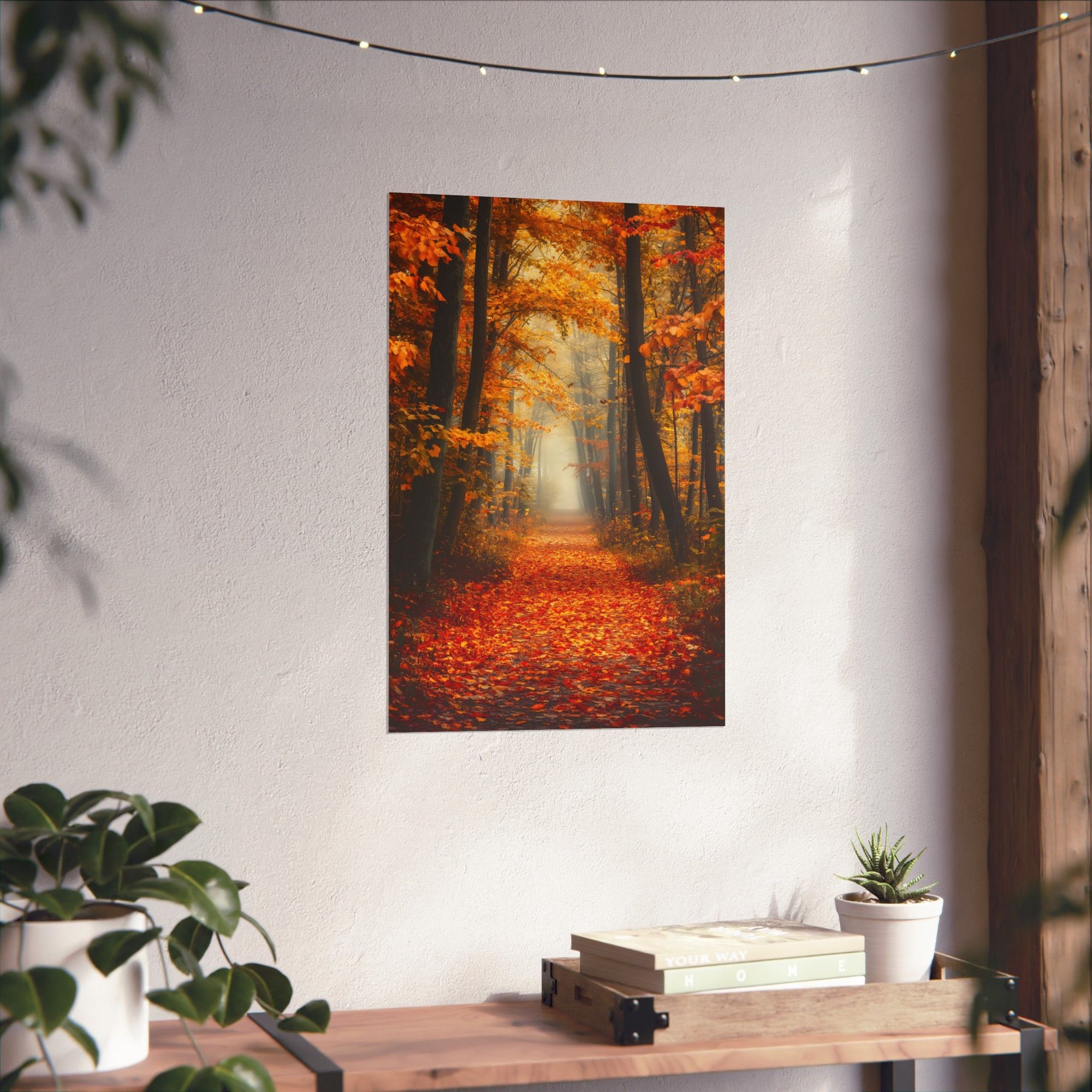 Autumn Forest Path Poster Wall Art - SynthFrame