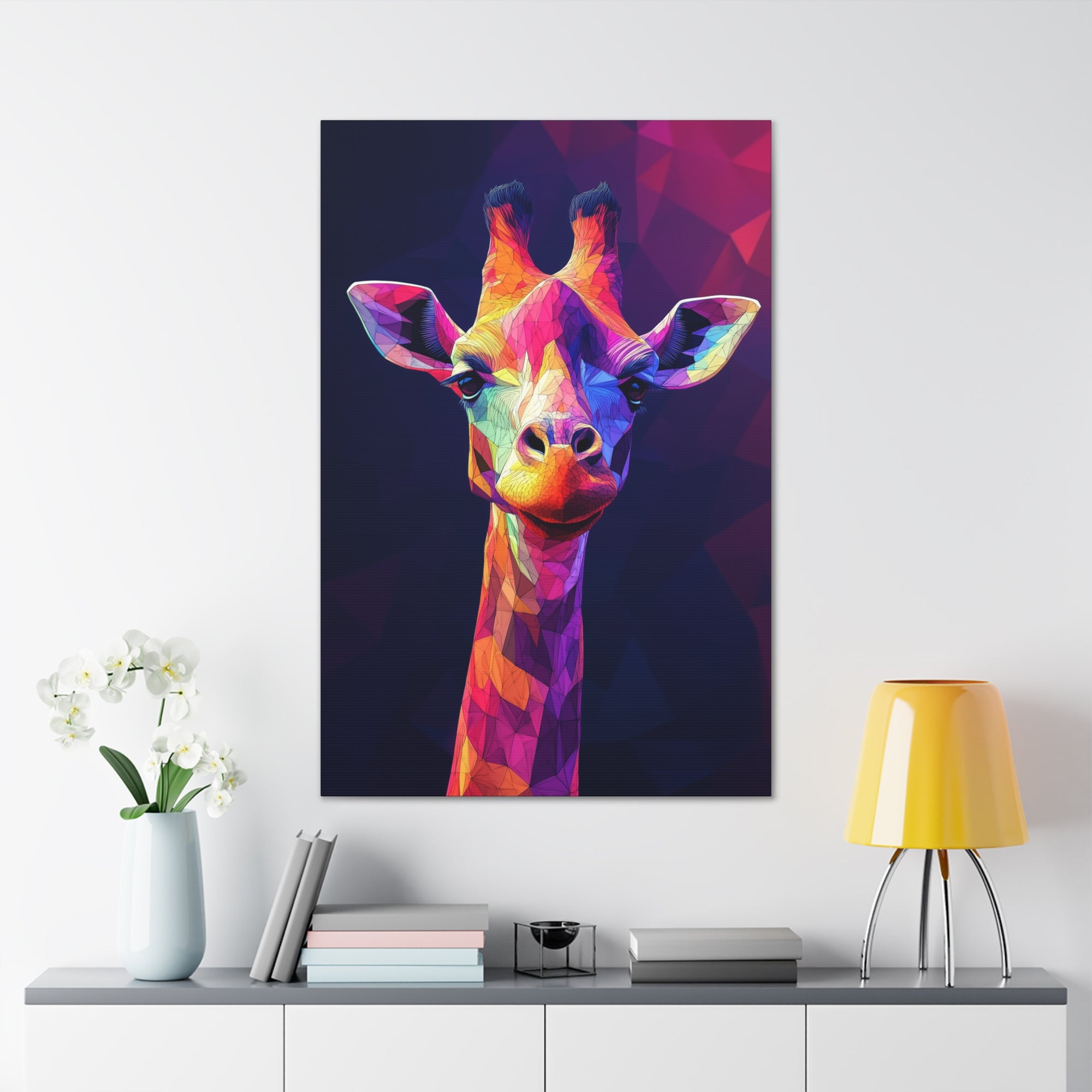 Crystalline Giraffe Canvas Wall Art - SynthFrame