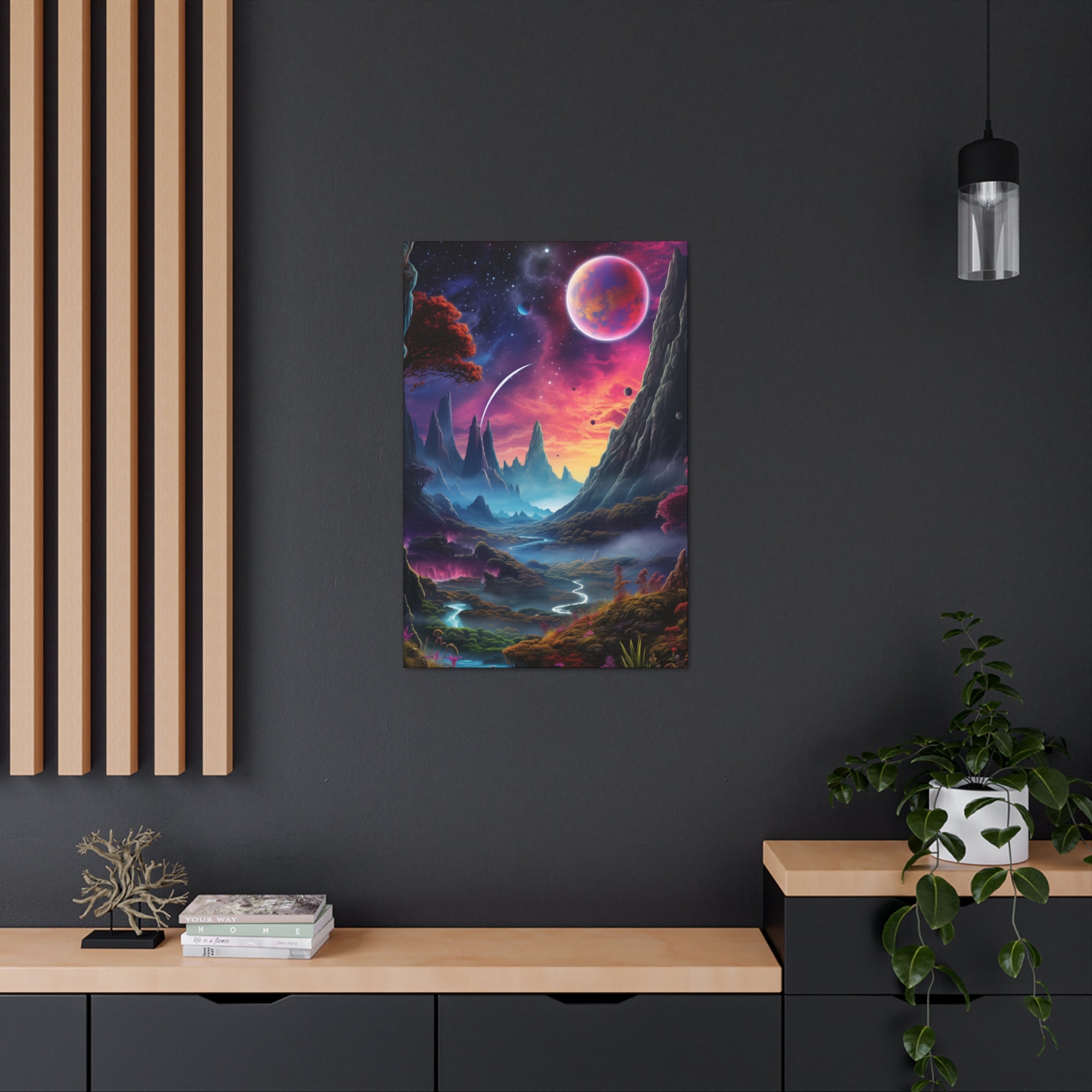 Vibrant Alien Planet 2 Canvas Wall Art - SynthFrame