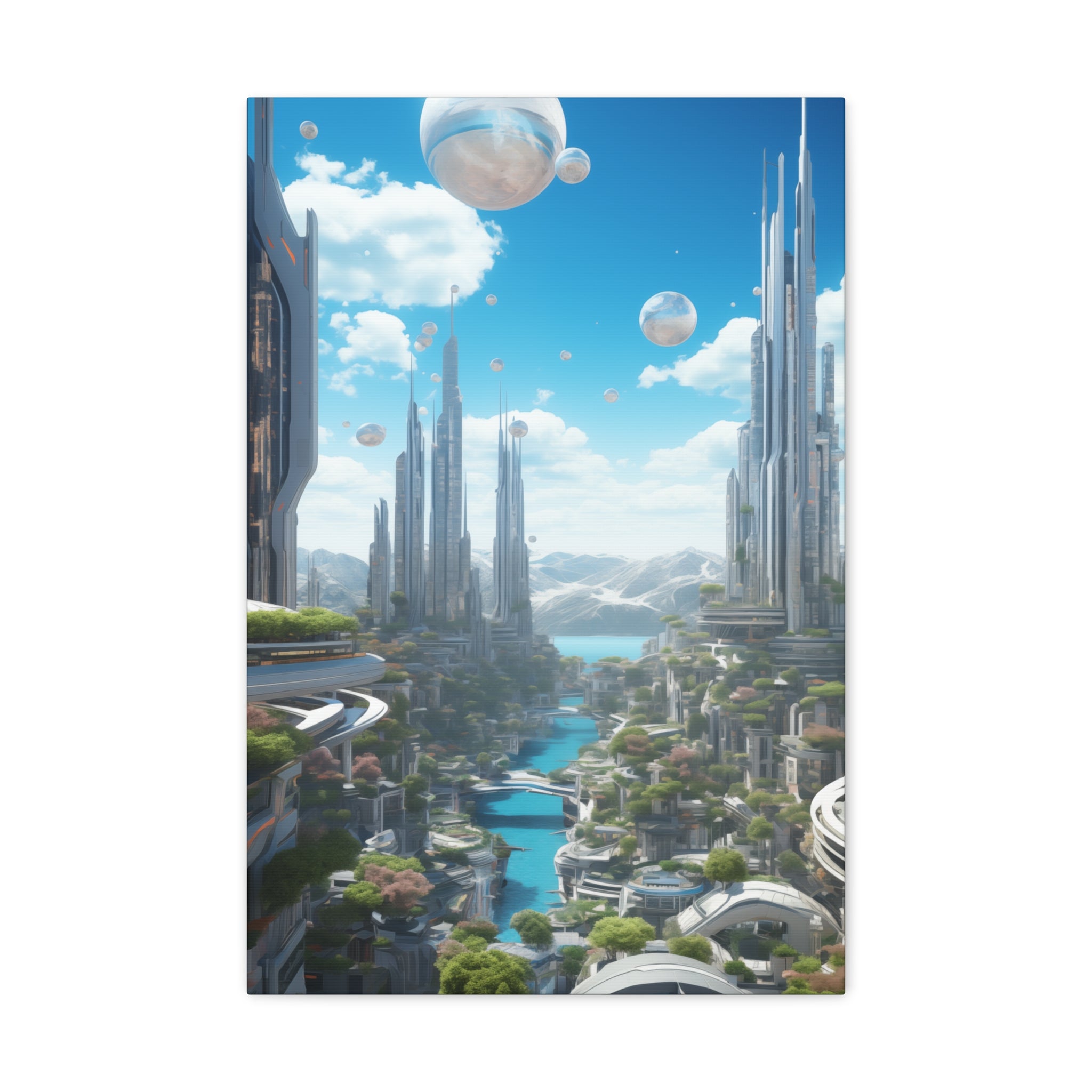 Futuristic Eco City 5 Canvas Wall Art - SynthFrame