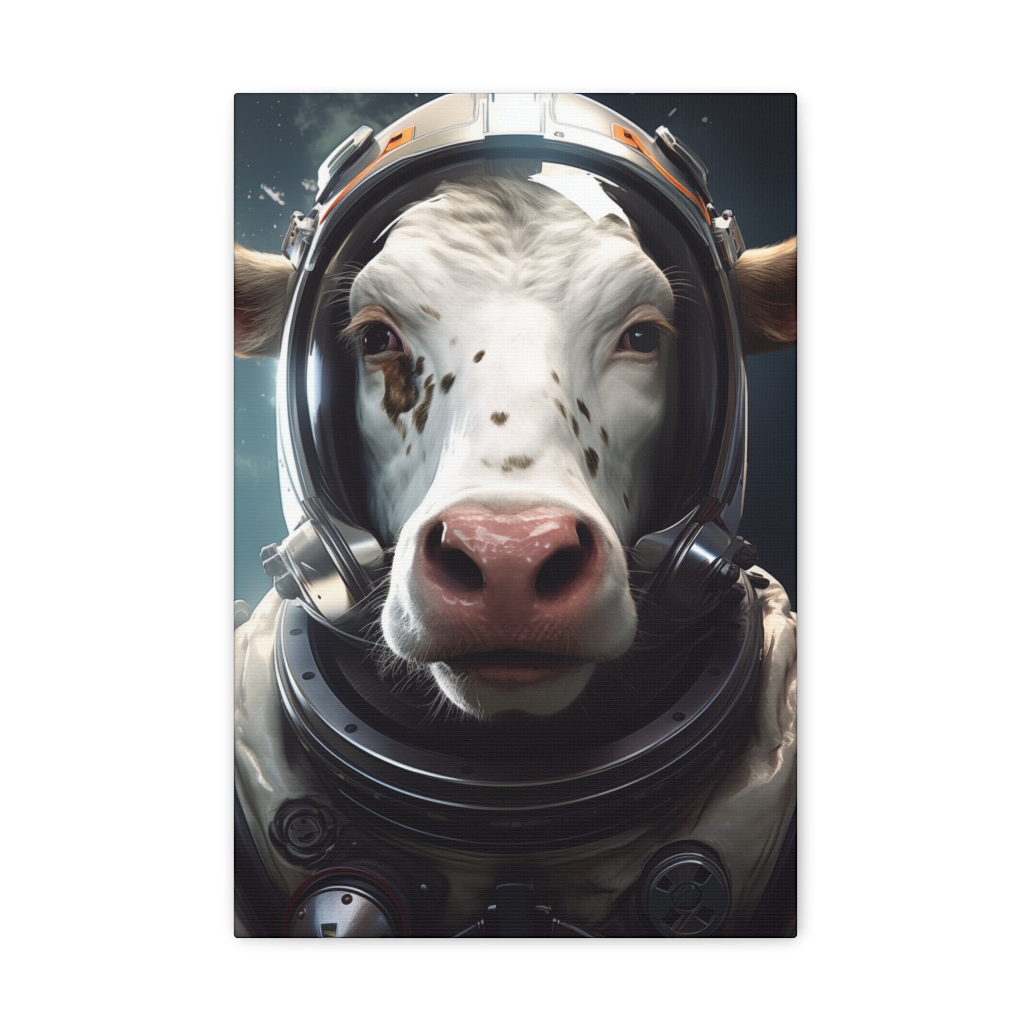 AstroCow 2 Canvas Wall Art - SynthFrame