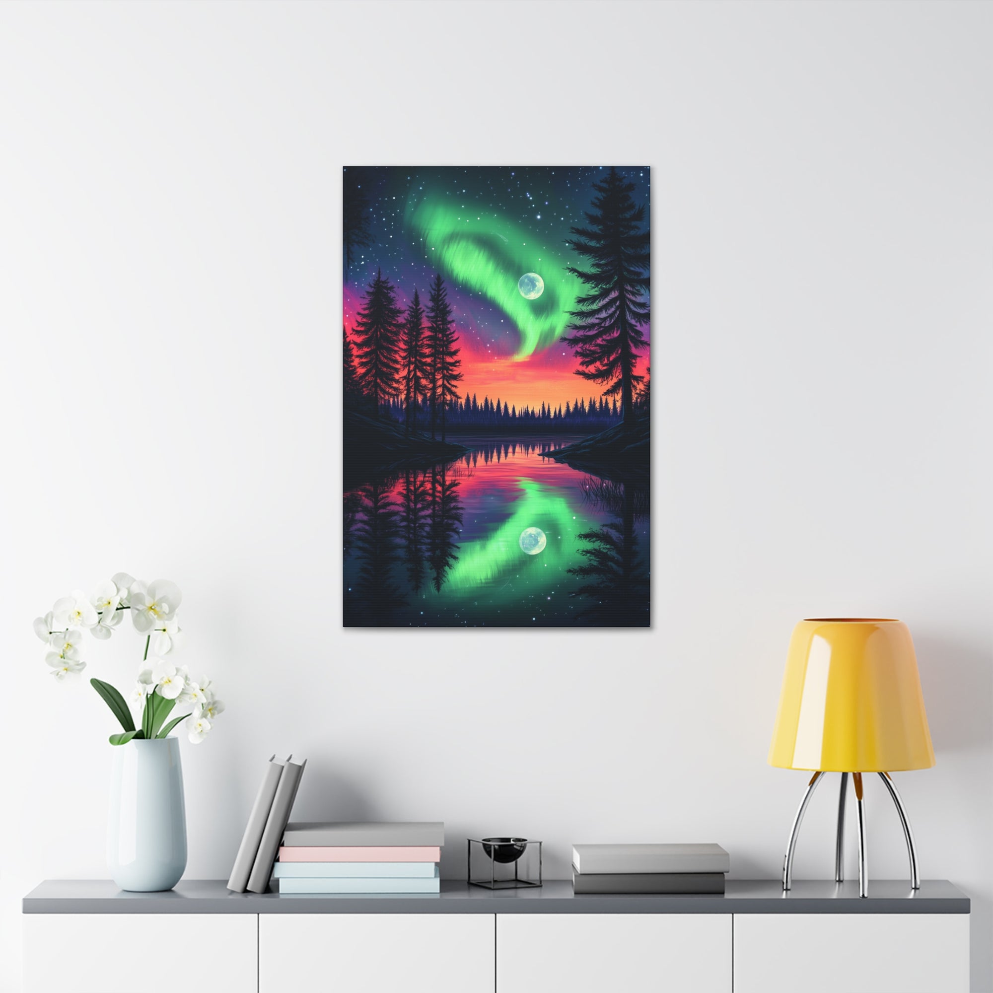 Northern Lights Wonder Canvas Wall Art - SynthFrame