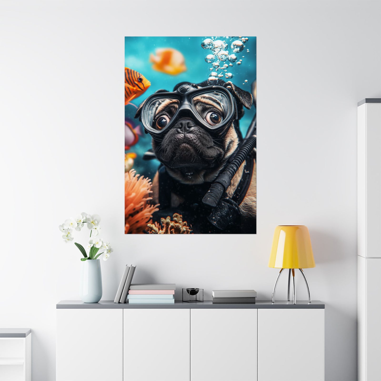 Underwater Pug Poster