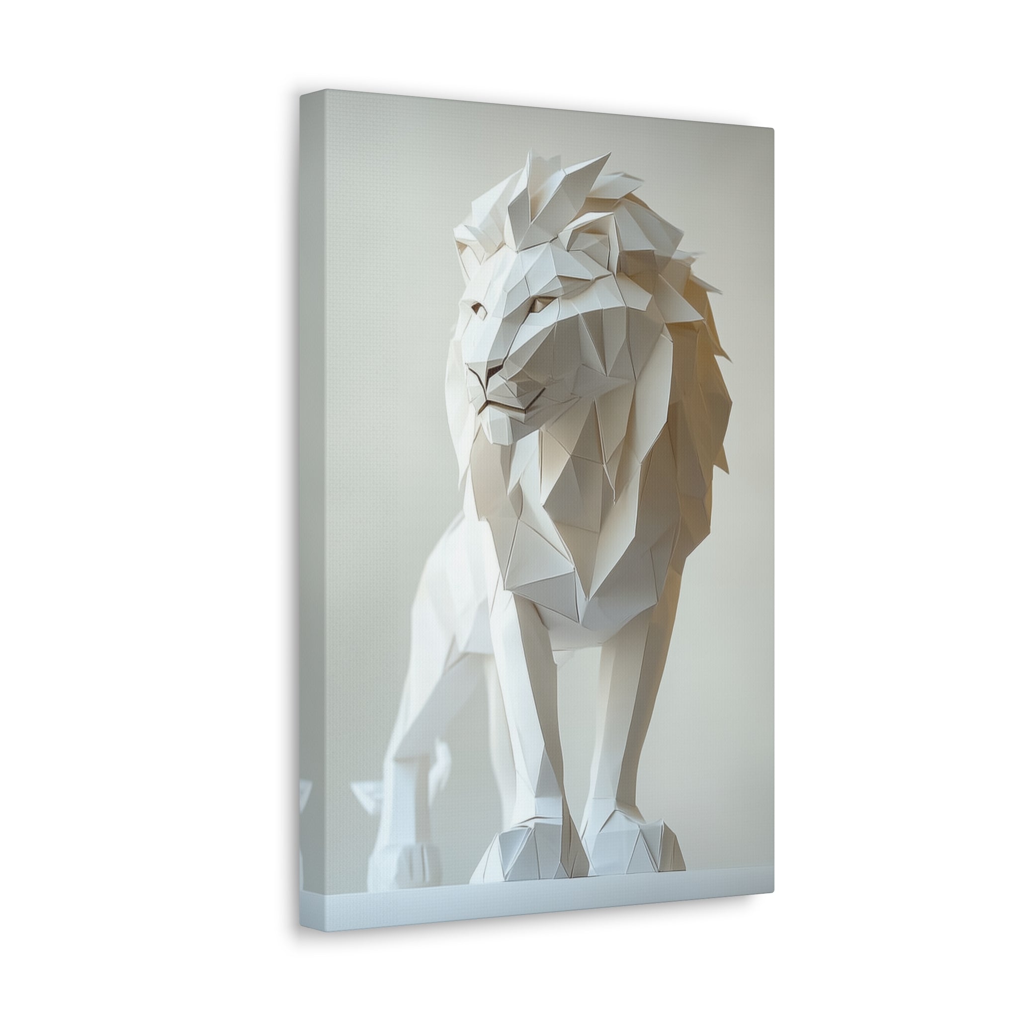 Folded Lion Canvas Wall Art - SynthFrame