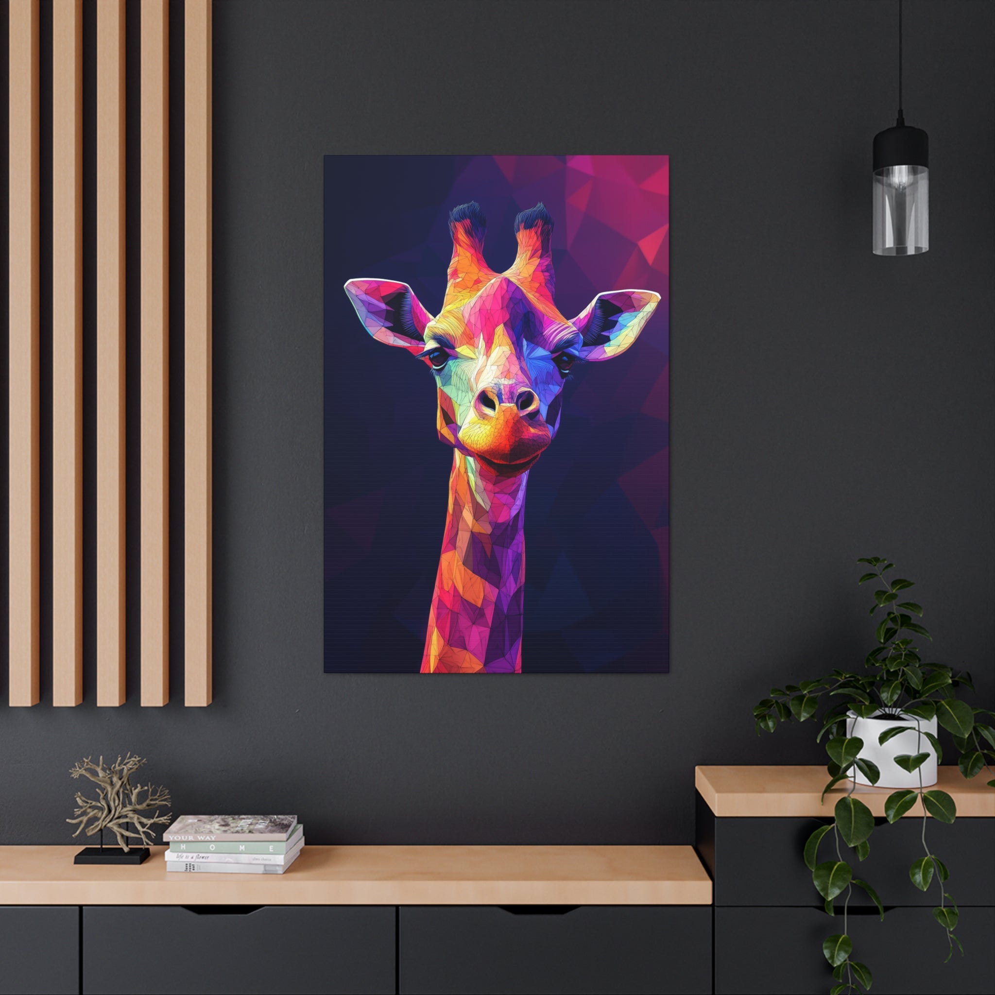 Crystalline Giraffe Canvas Wall Art - SynthFrame