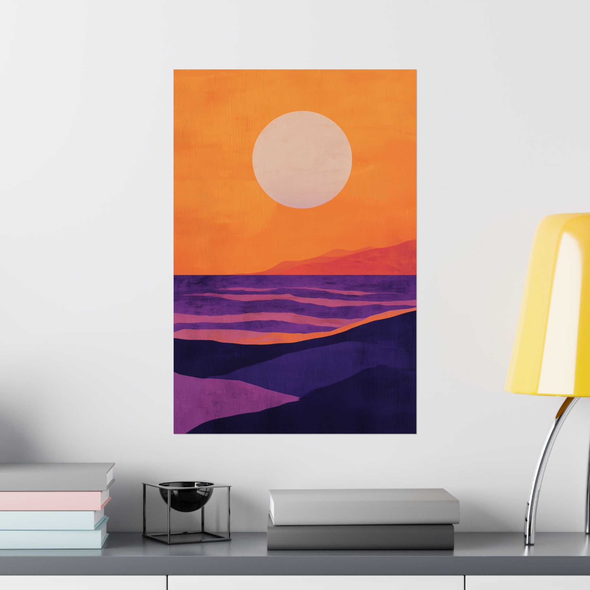 Abstract Coastal Sunset Poster Wall Art - SynthFrame