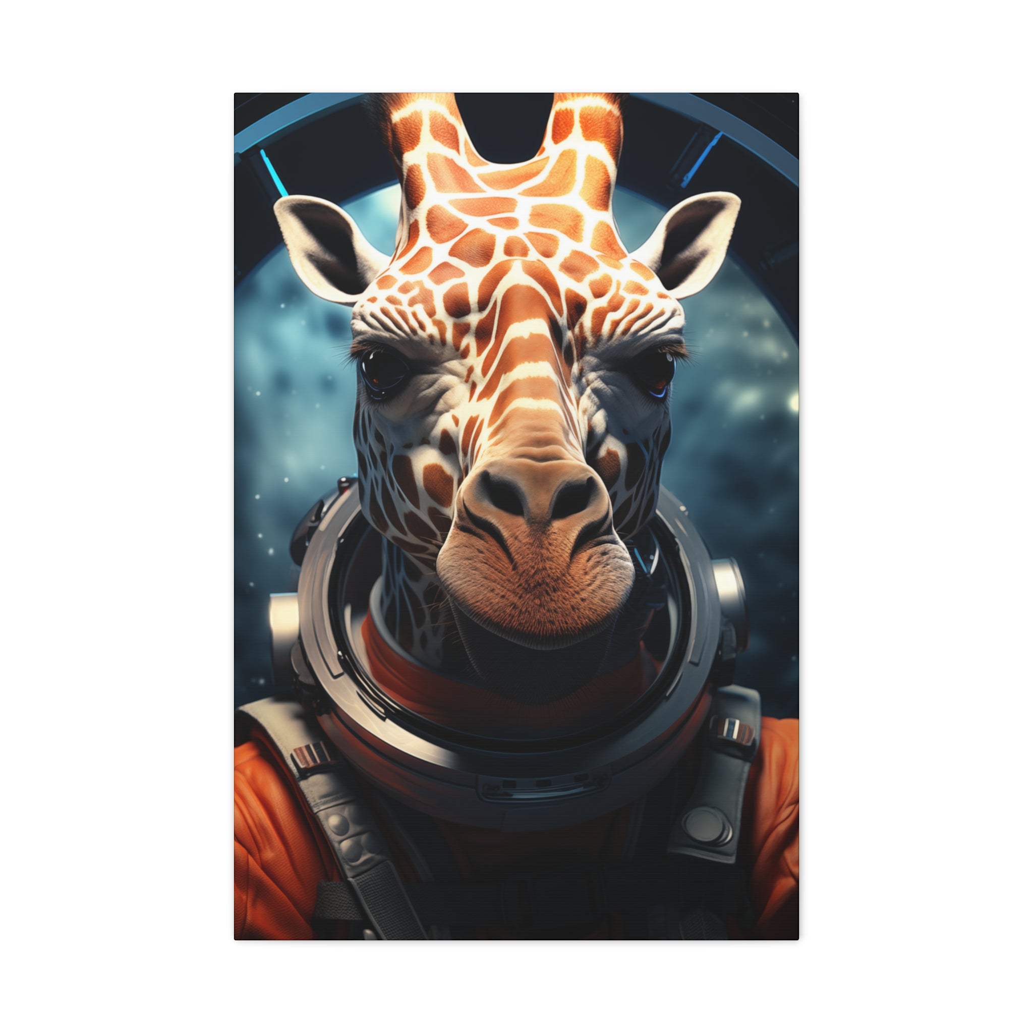 AstroGiraffe 2 Canvas Wall Art - SynthFrame