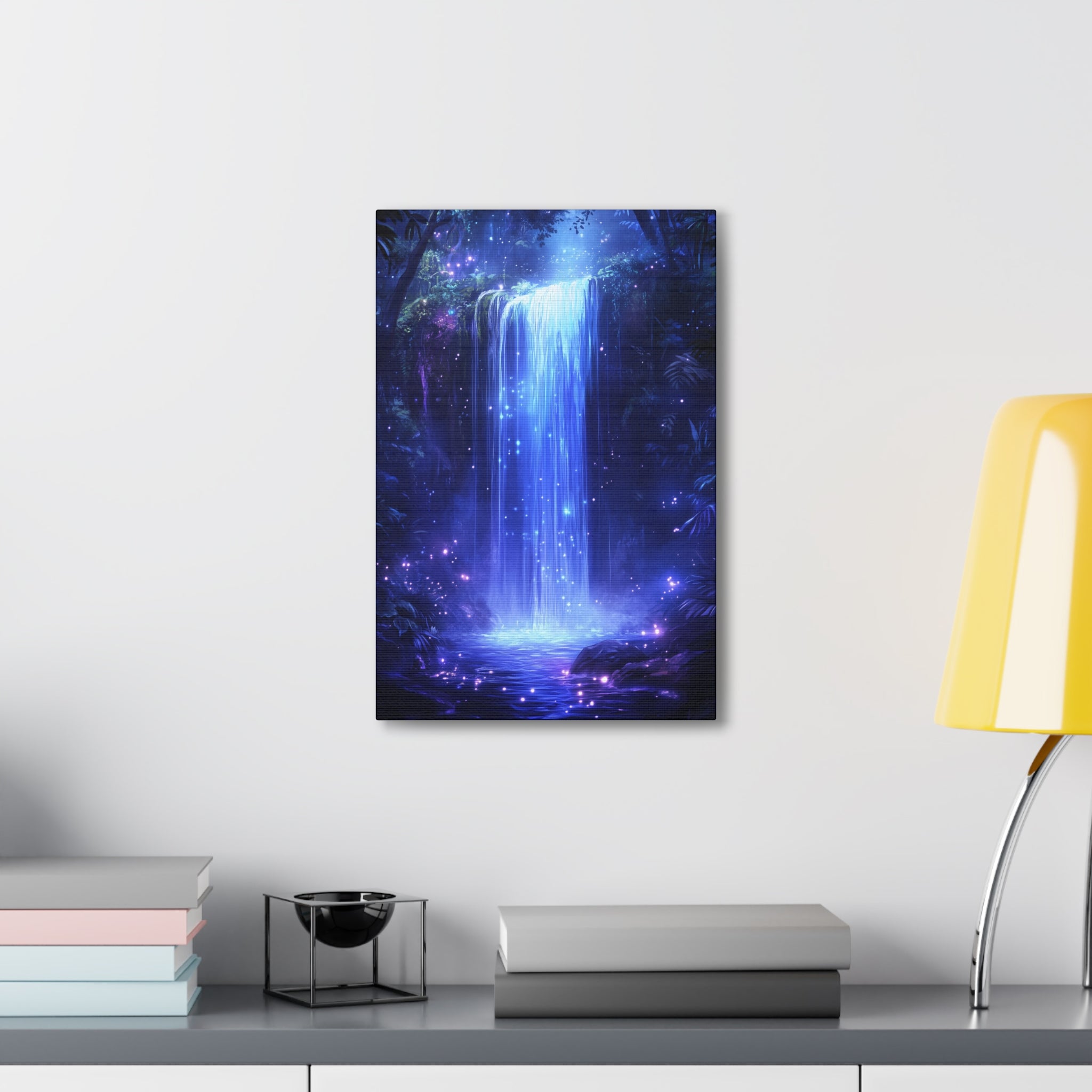 Enchanted Waterfall Oasis Canvas Wall Art - SynthFrame