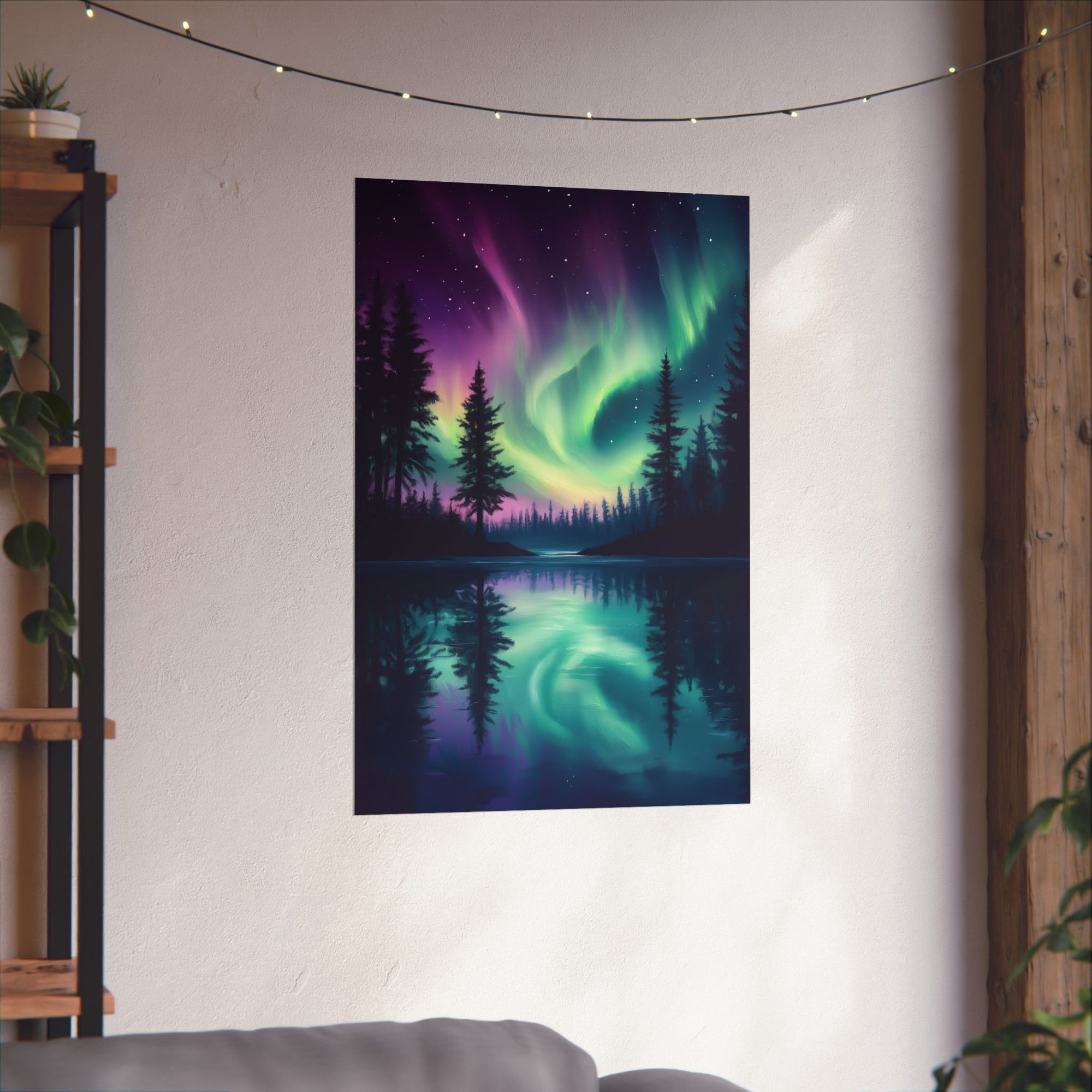 Northern Lights Wonder Poster Wall Art - SynthFrame