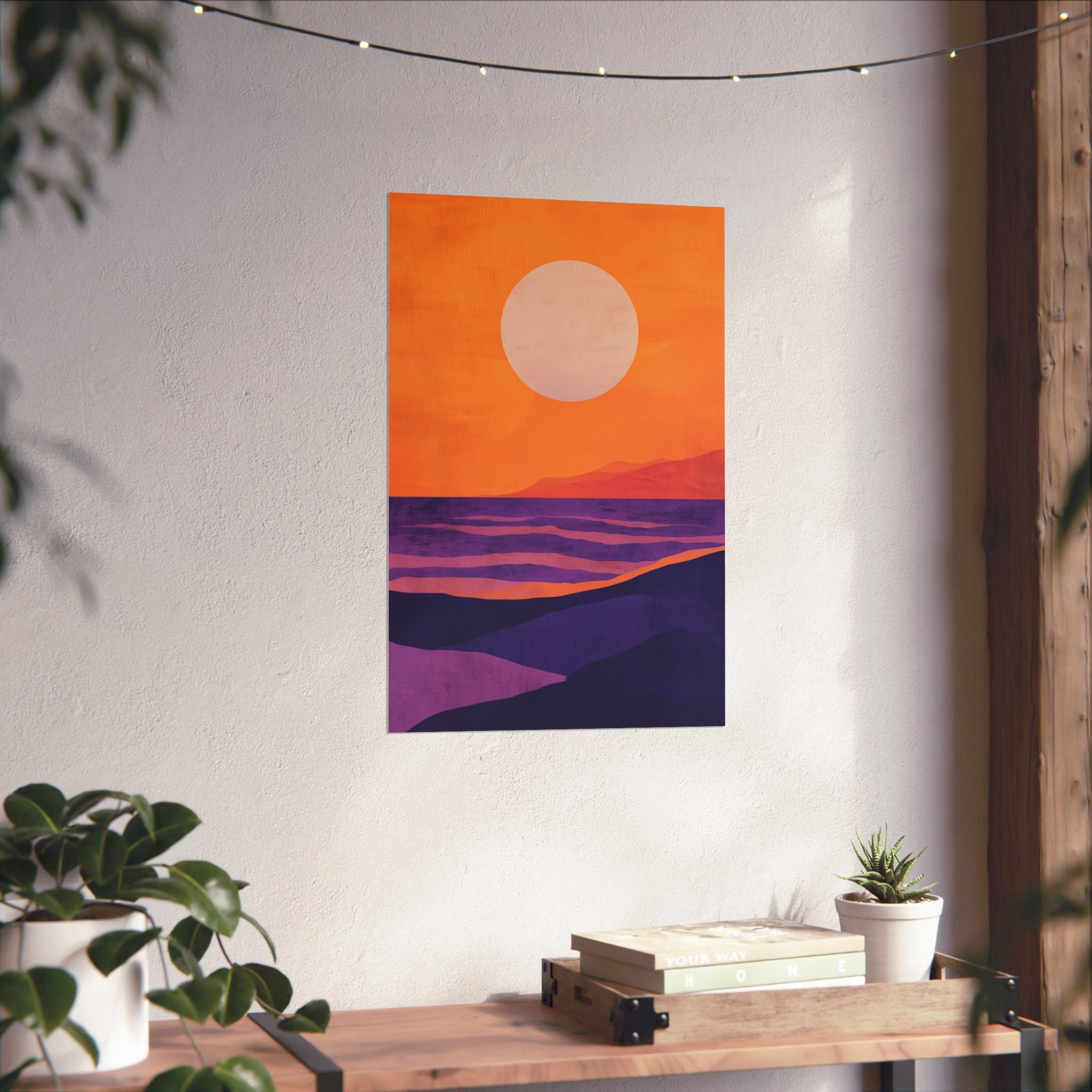 Abstract Coastal Sunset Poster Wall Art - SynthFrame