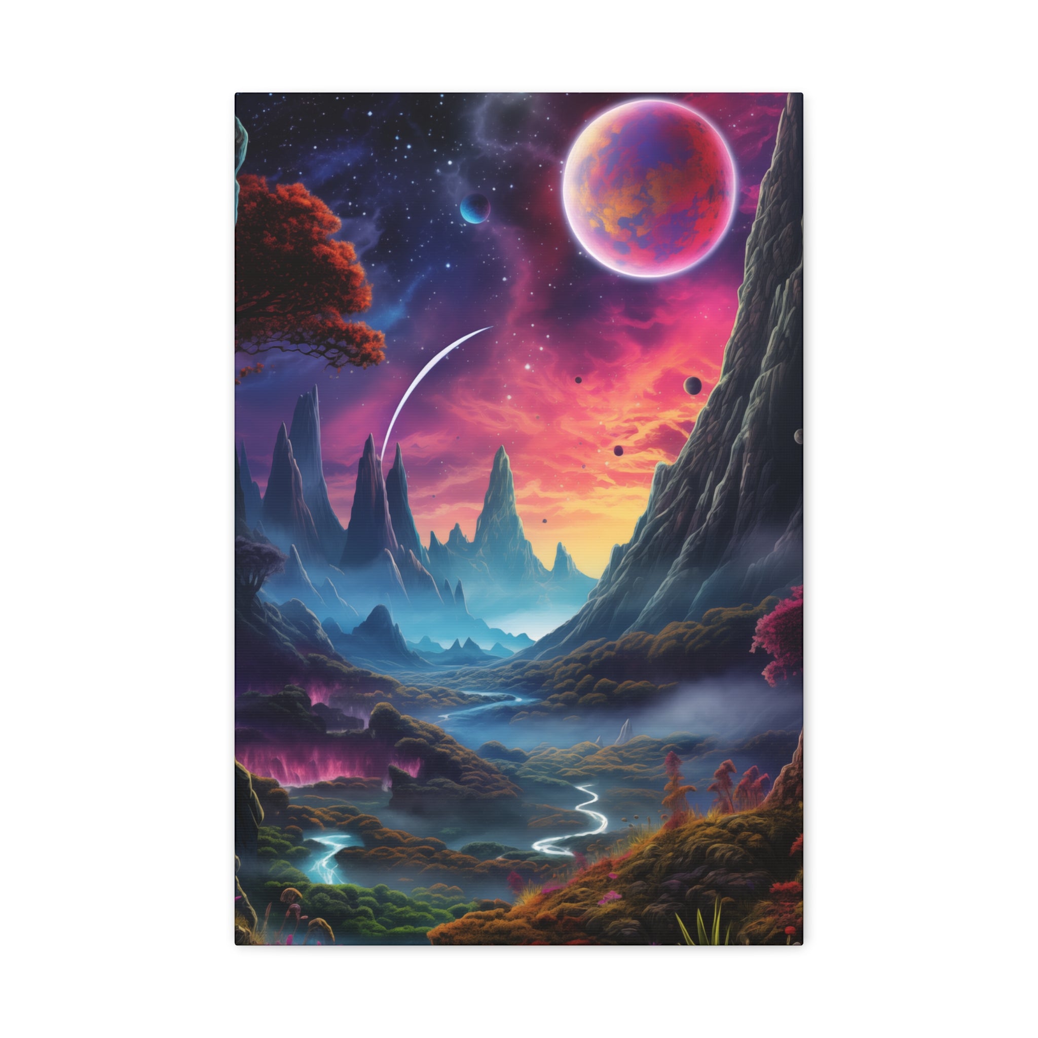 Vibrant Alien Planet 2 Canvas Wall Art - SynthFrame