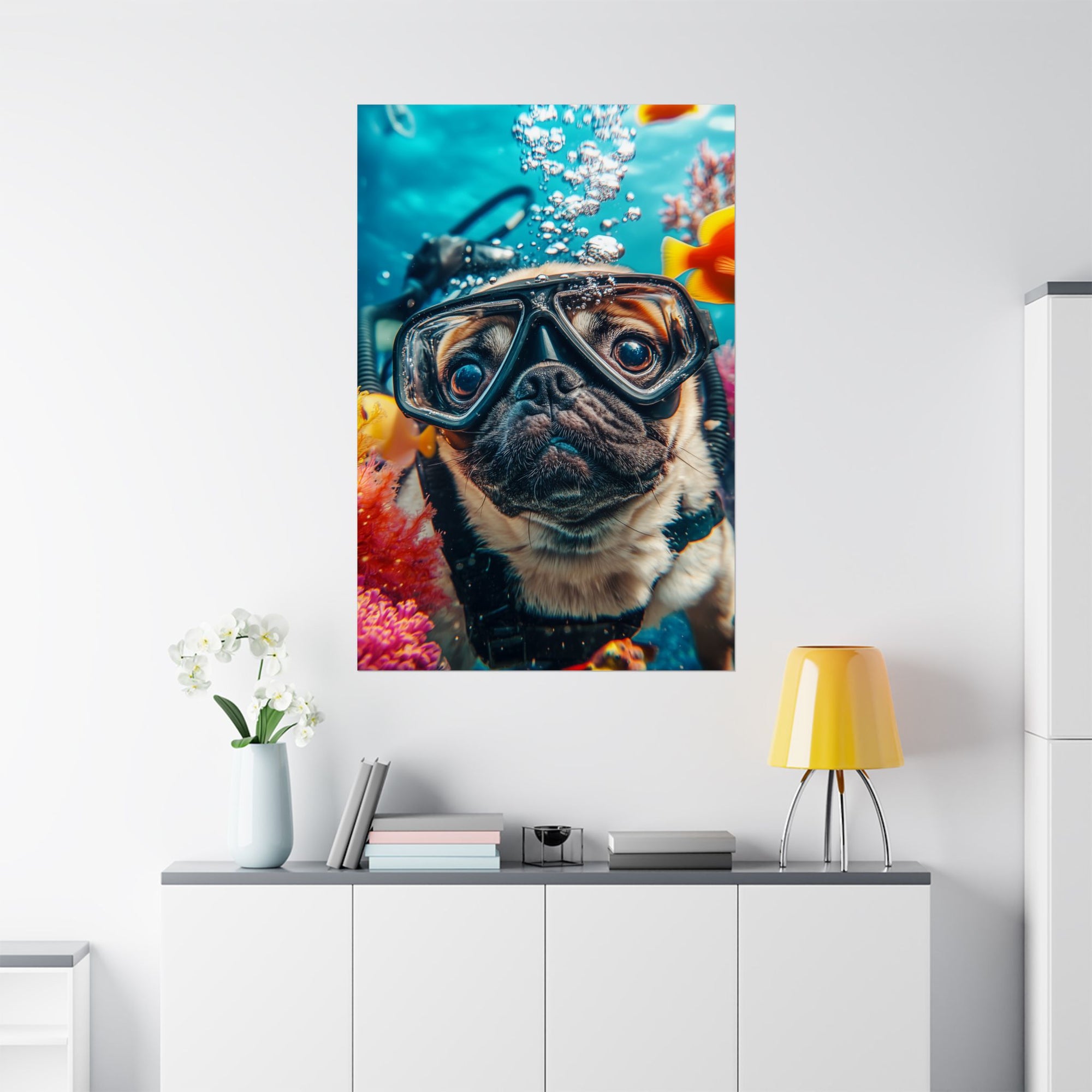 Underwater Pug Poster