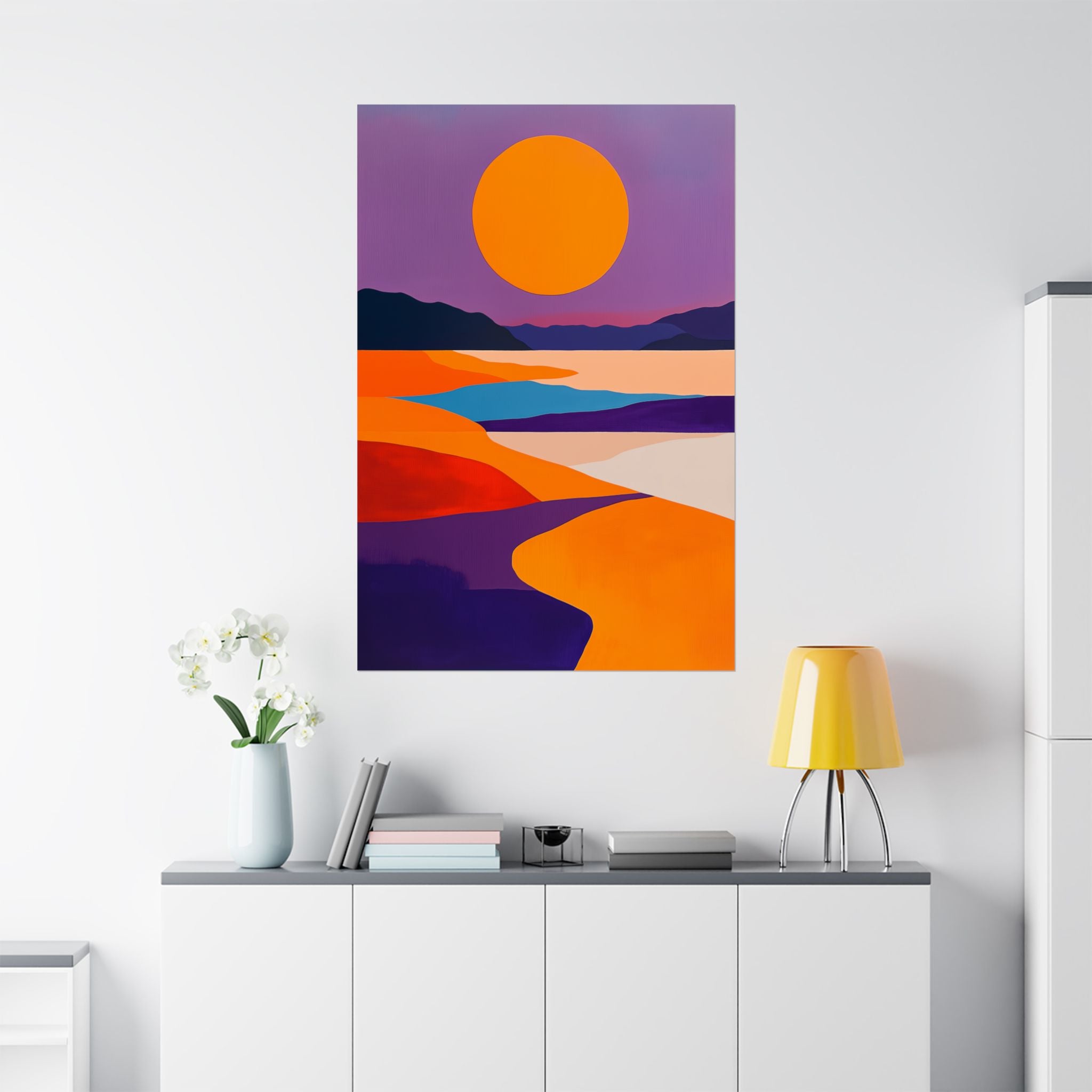 Abstract Coastal Sunset Poster Wall Art - SynthFrame