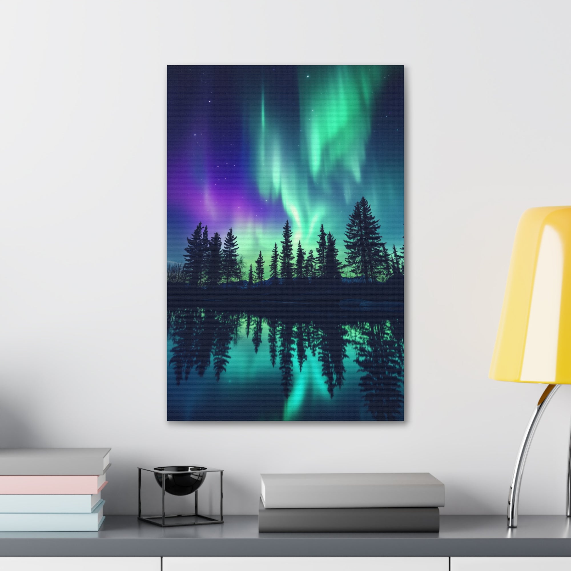 Northern Lights Wonder Canvas Wall Art - SynthFrame