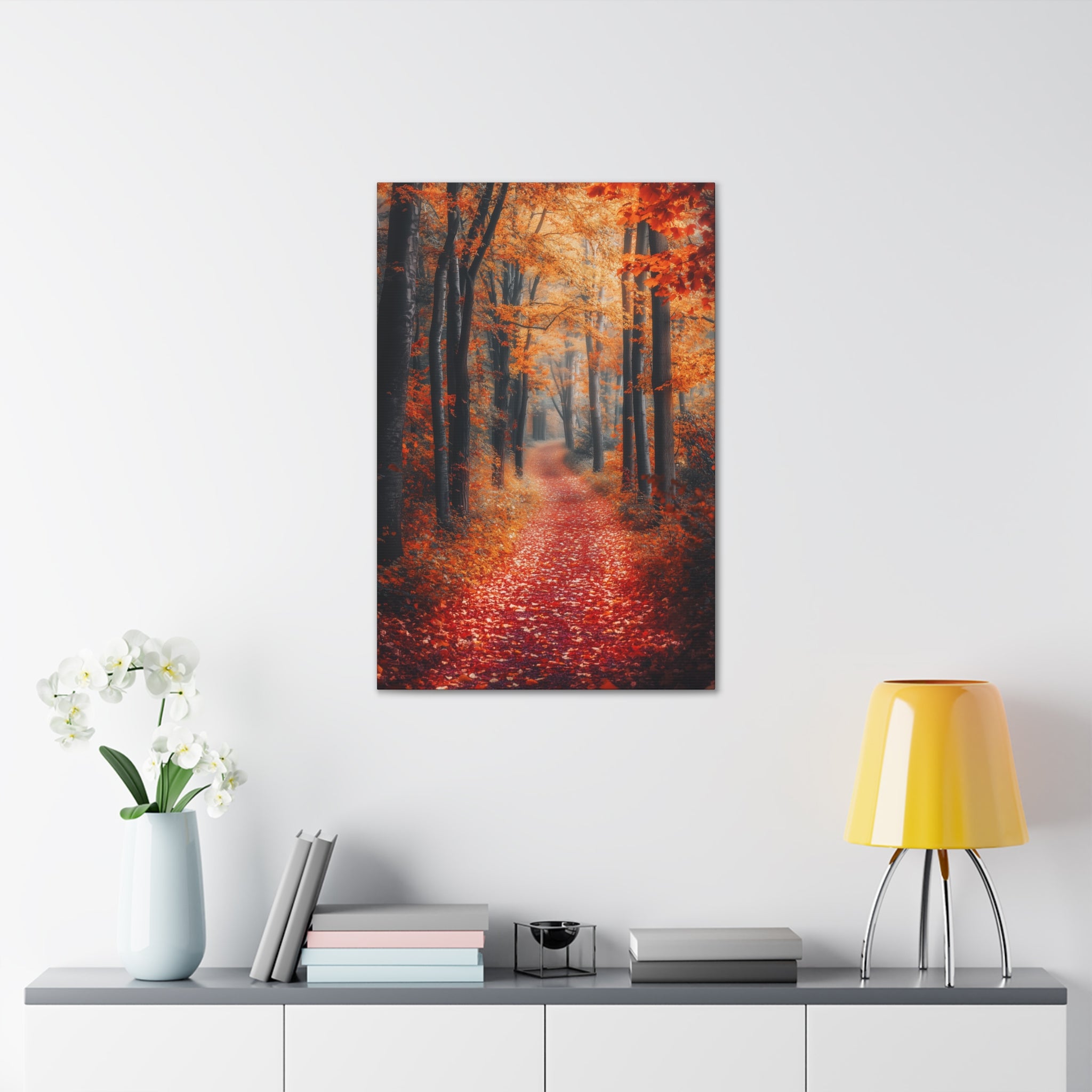 Autumn Forest Path Canvas Wall Art - SynthFrame