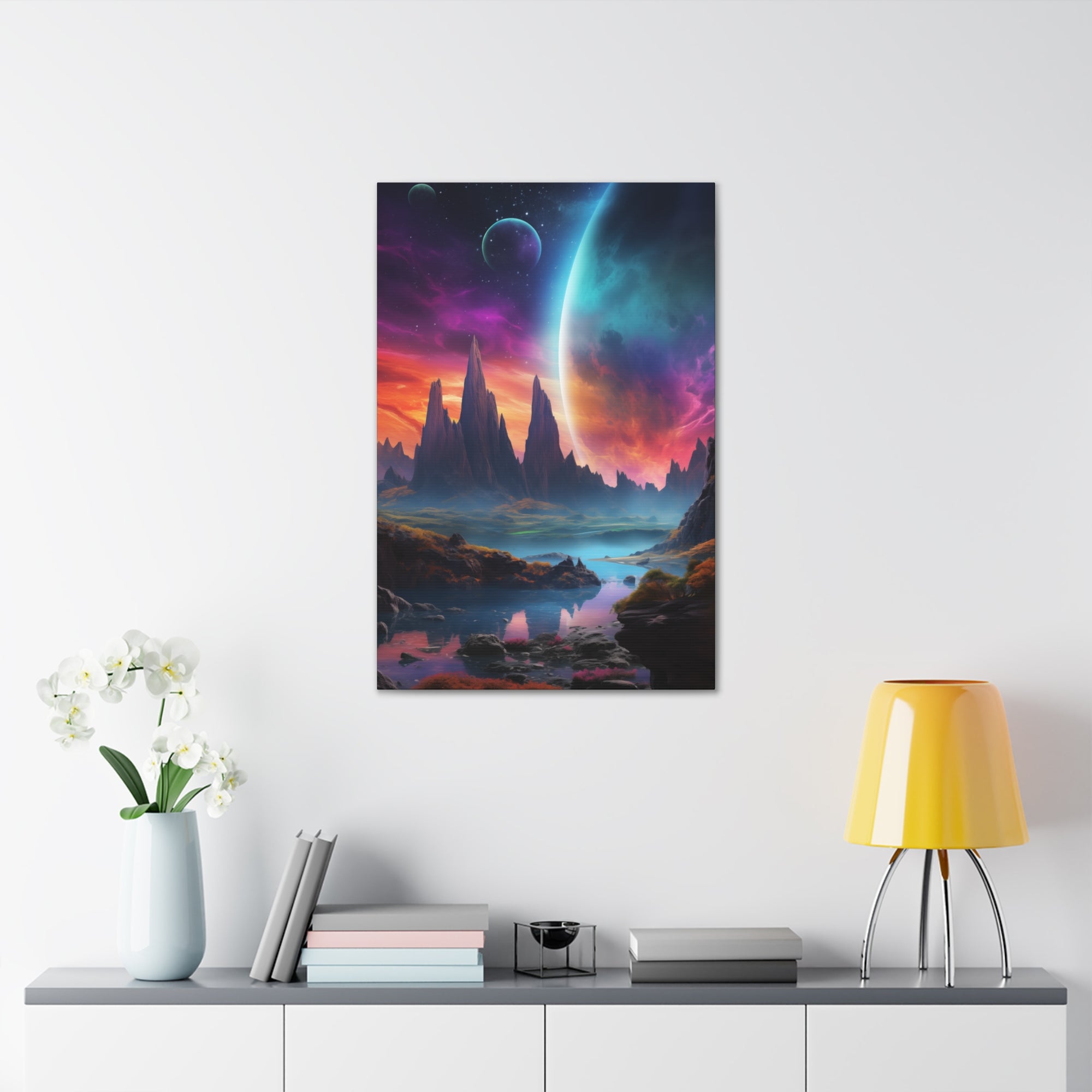 Vibrant Alien Planet 1 Canvas Wall Art - SynthFrame