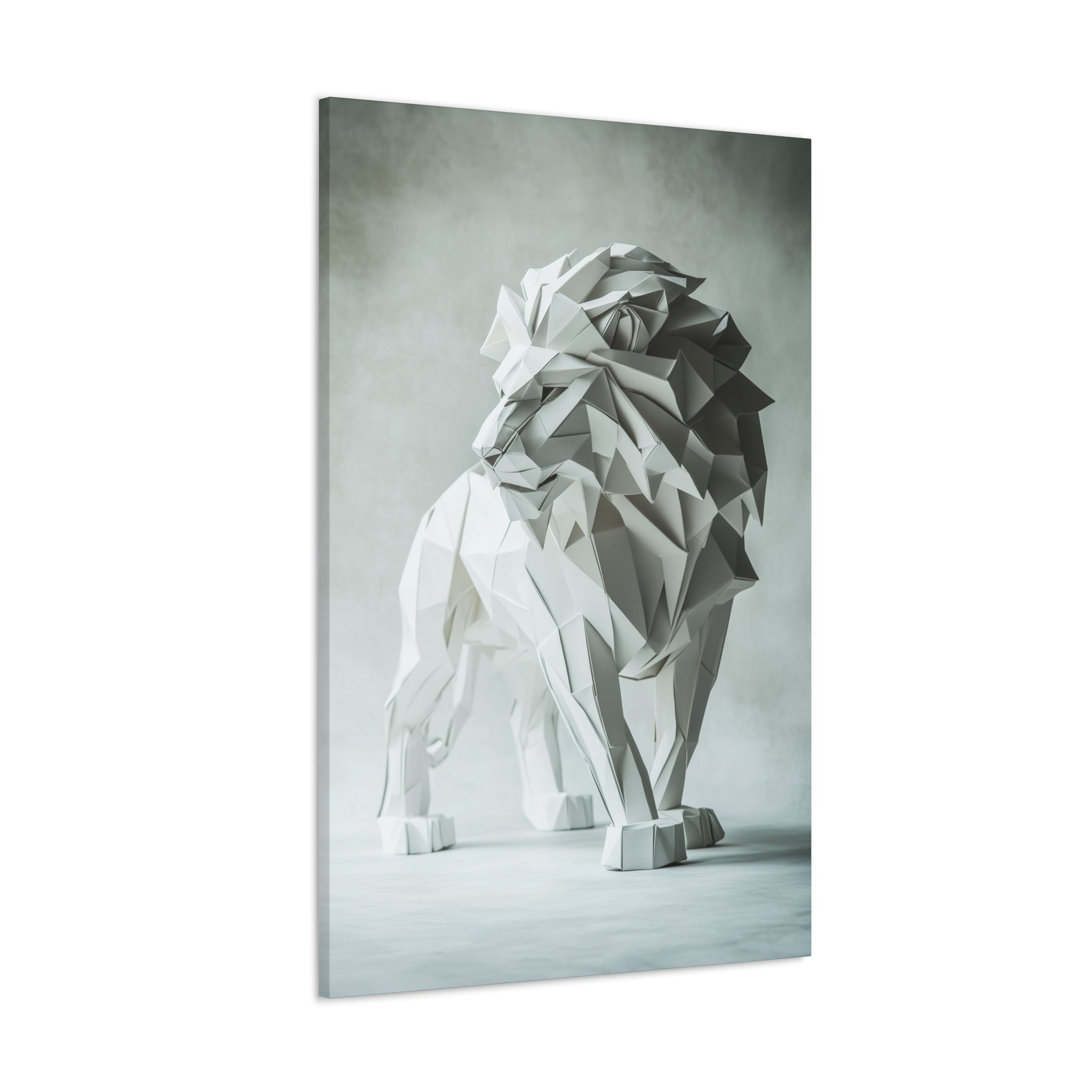 Folded Lion Canvas Wall Art - SynthFrame