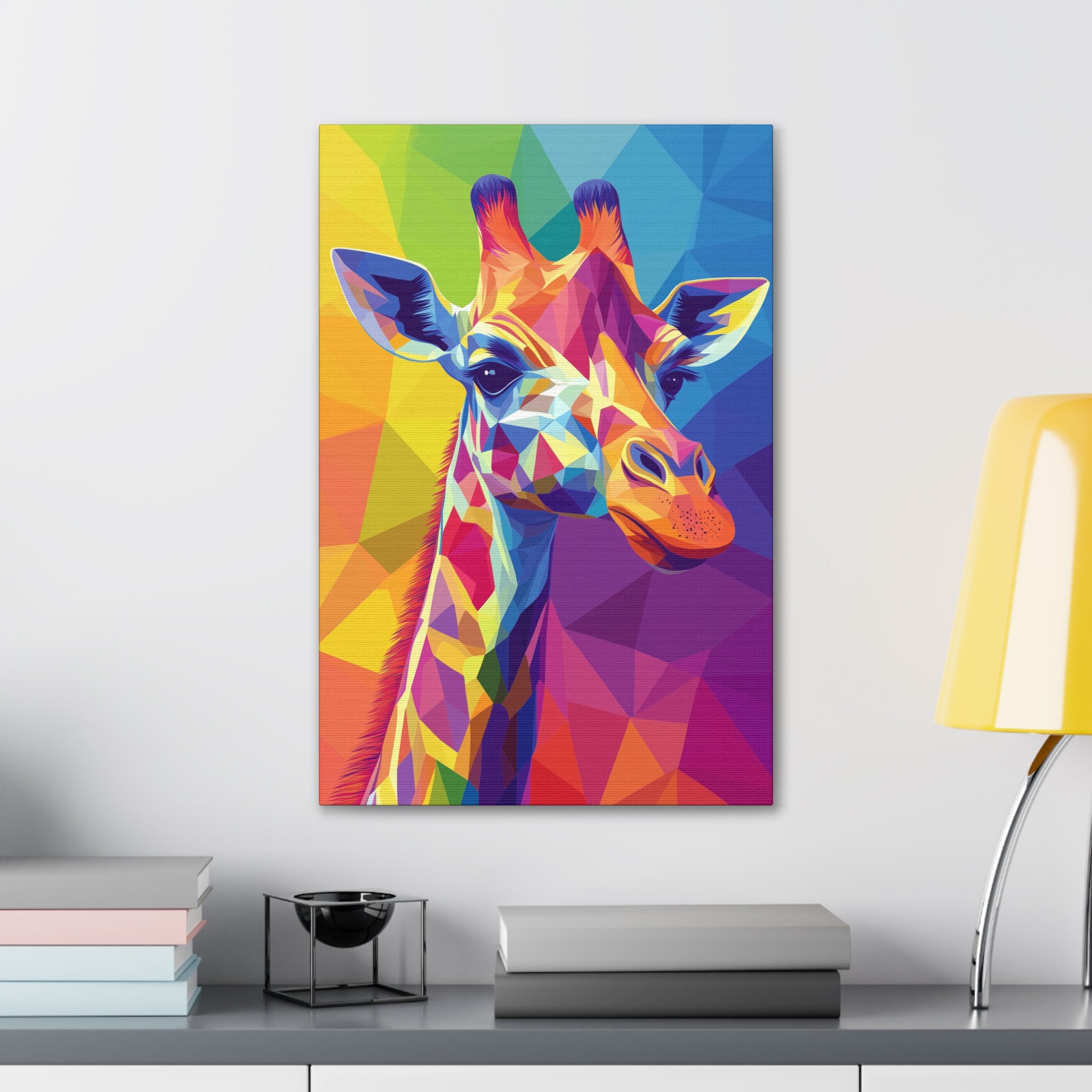 Crystalline Giraffe Canvas Wall Art - SynthFrame