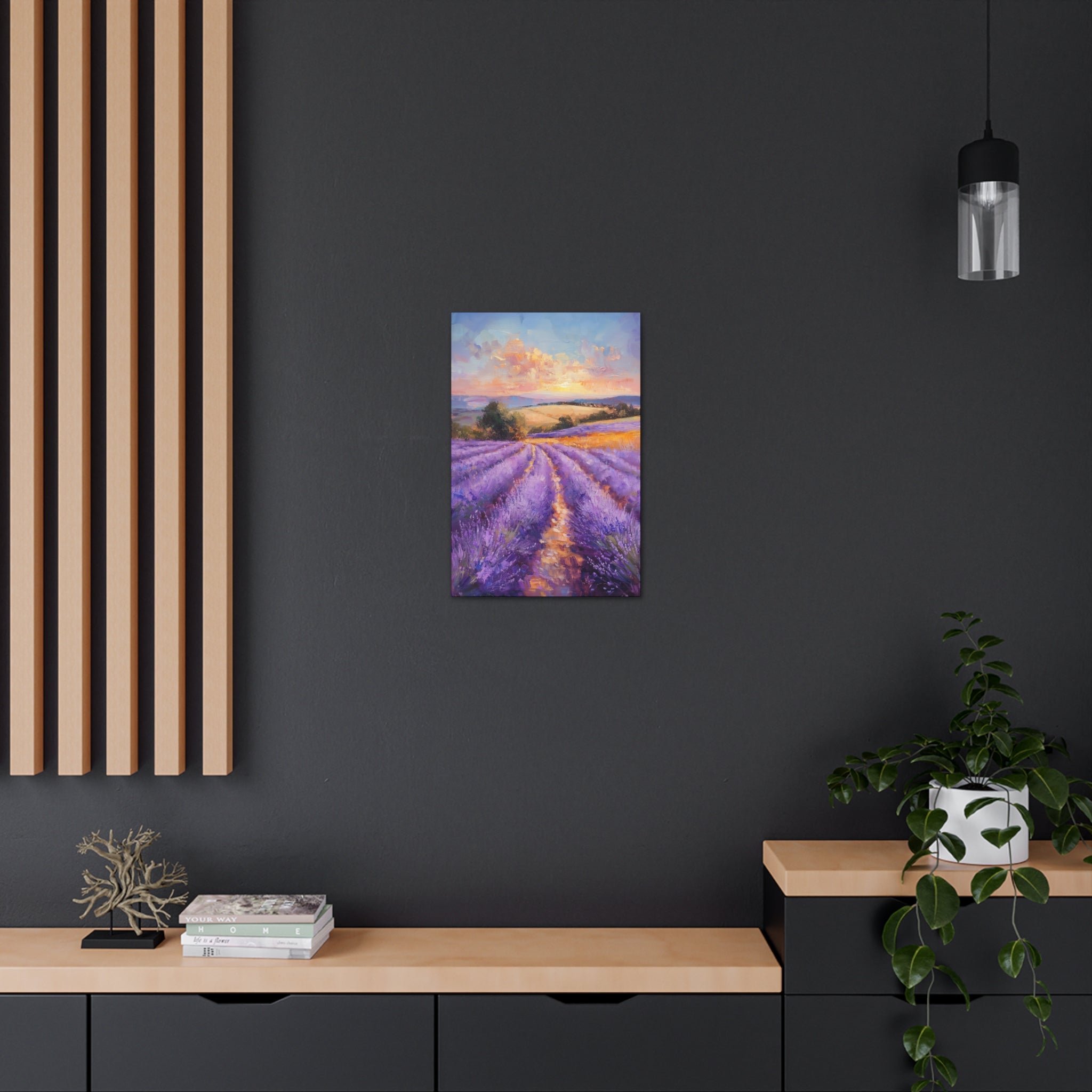 Impressionist Lavender Fields Canvas Wall Art - SynthFrame