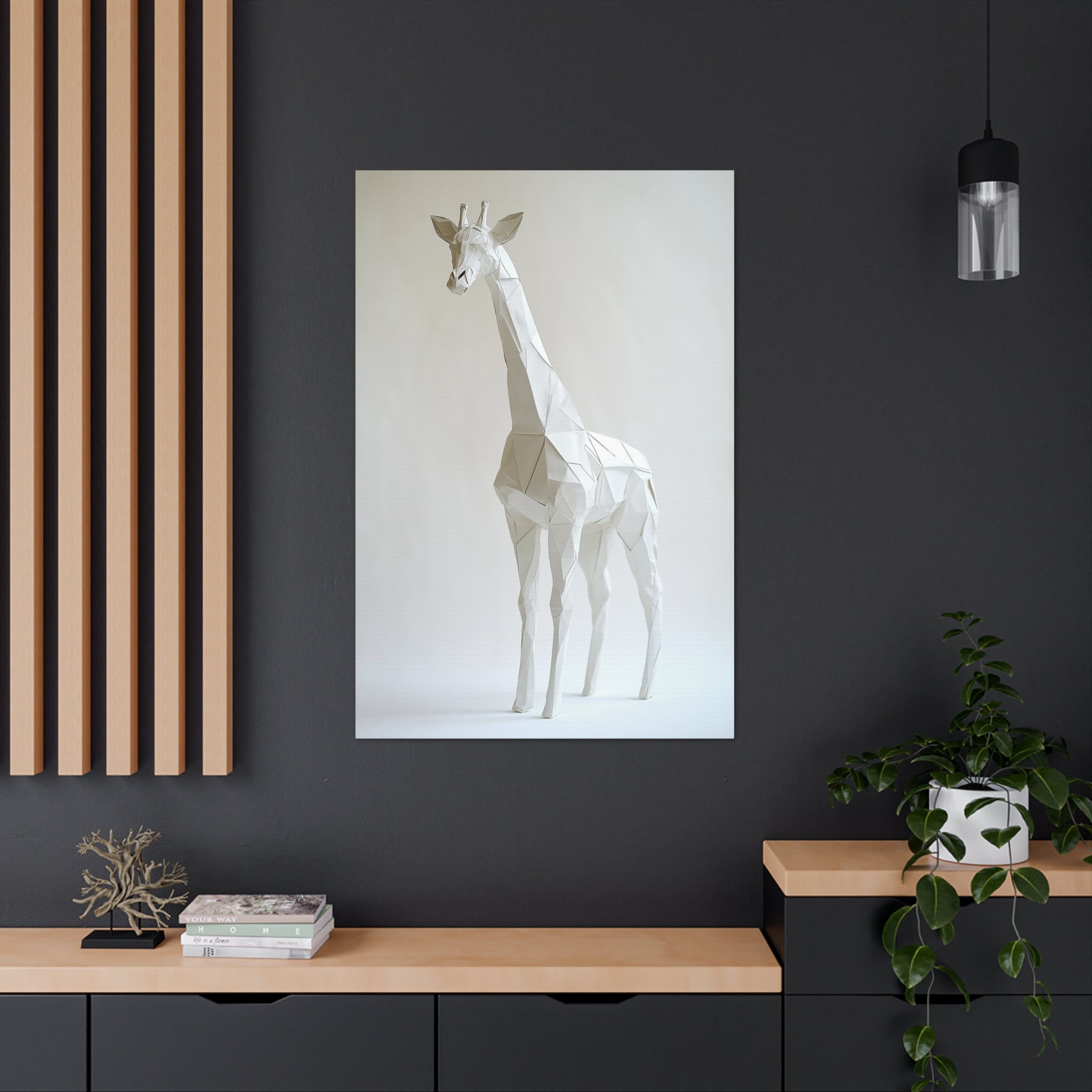 Folded Giraffe Canvas Wall Art - SynthFrame