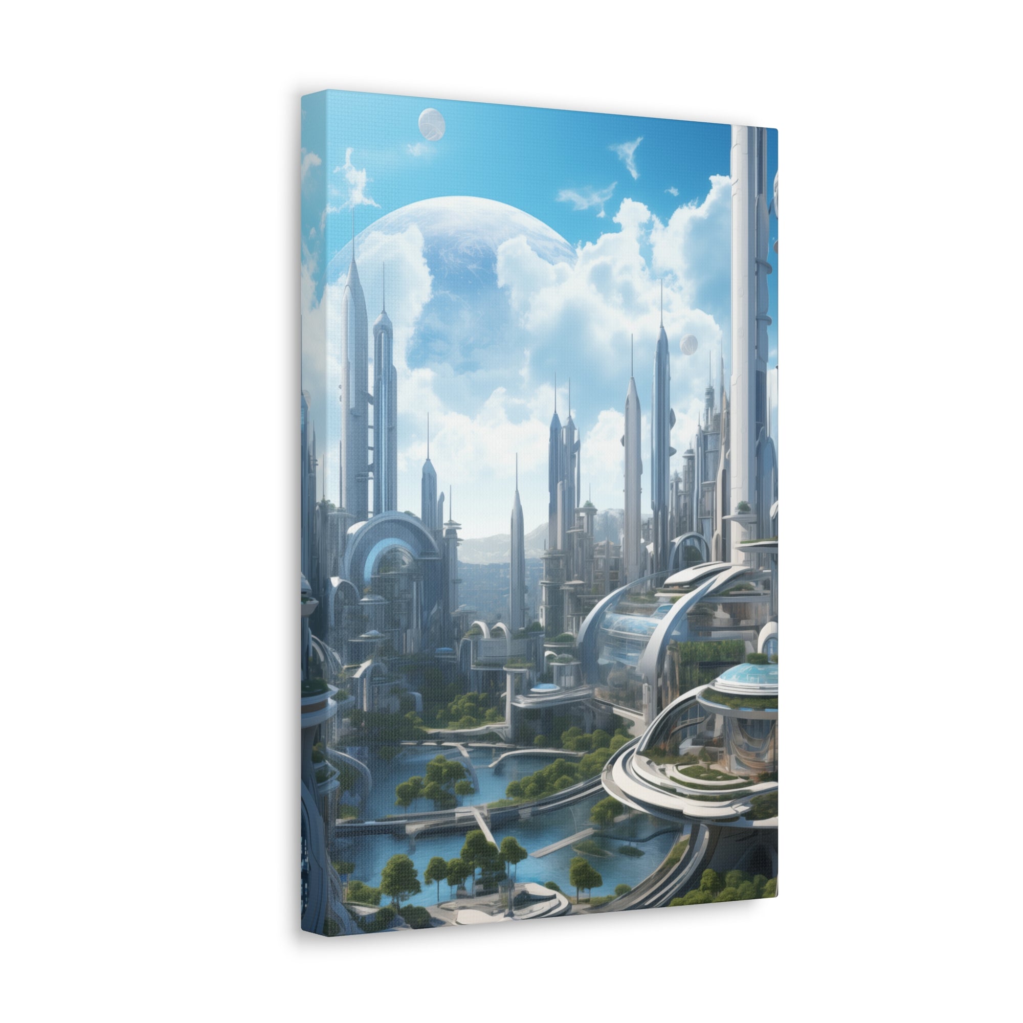 Futuristic Eco City 2 Canvas Wall Art - SynthFrame