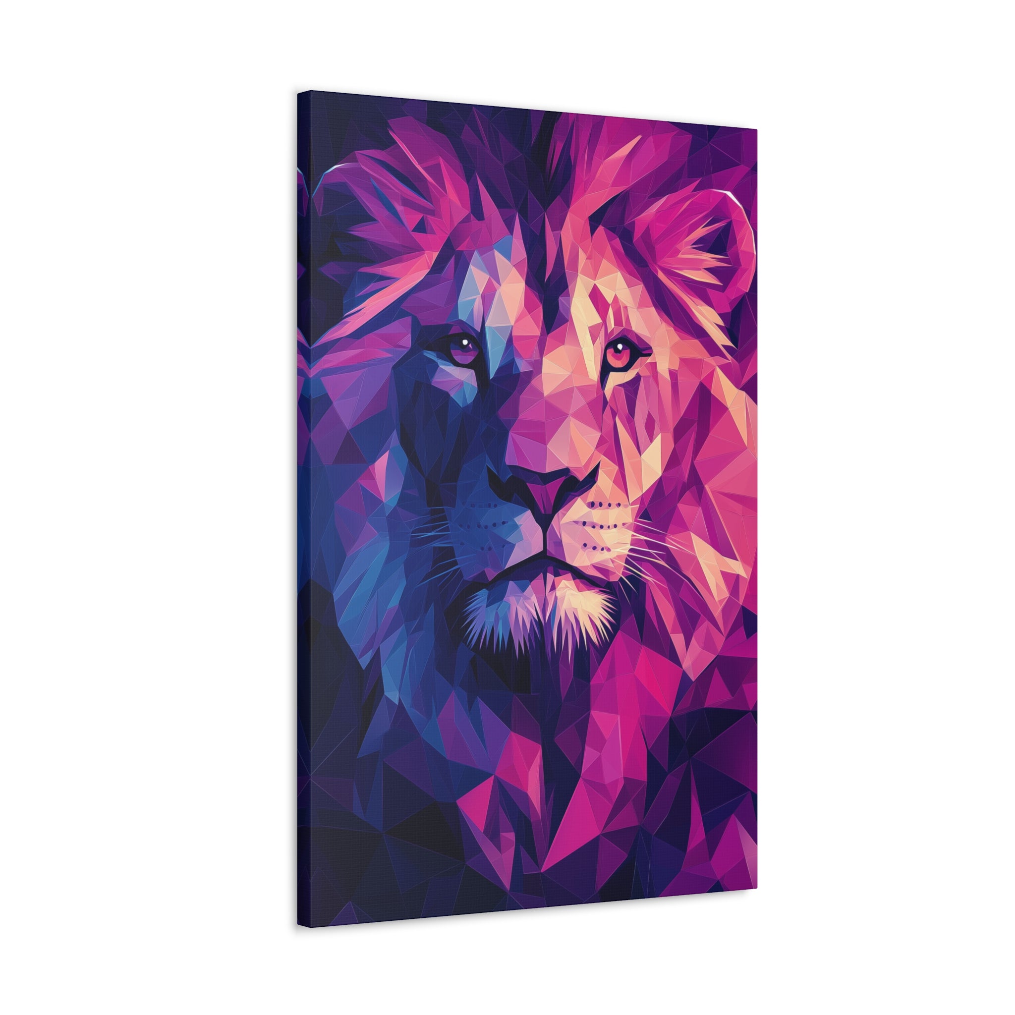 Neon Lion Canvas Wall Art - SynthFrame