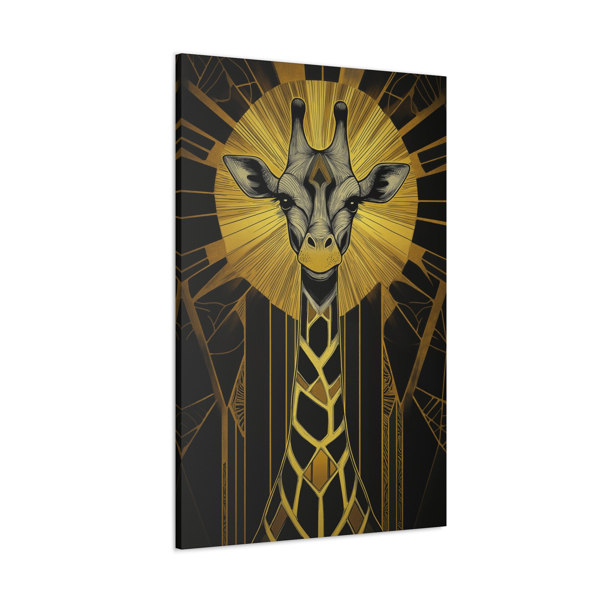 Gilded Giraffe Canvas Wall Art - SynthFrame