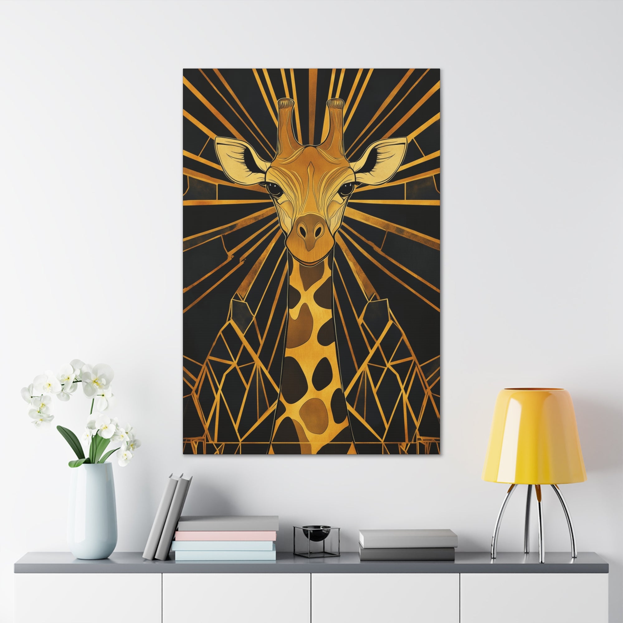 Gilded Giraffe Canvas Wall Art - SynthFrame