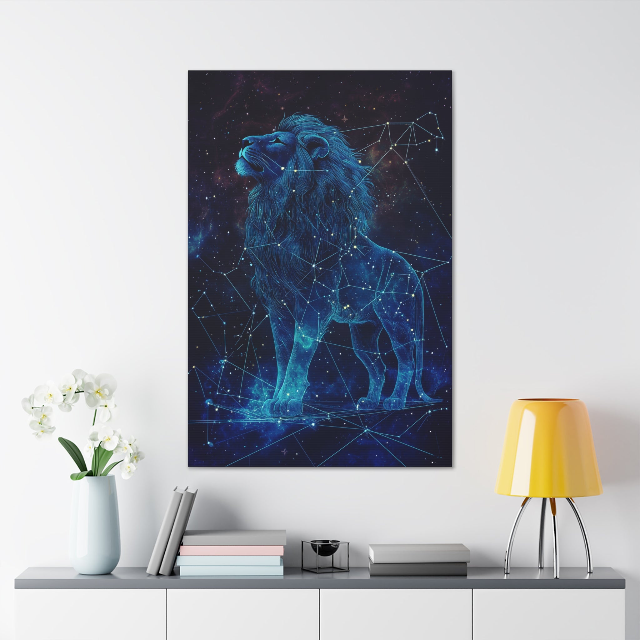 Constellation Lion Canvas Wall Art - SynthFrame