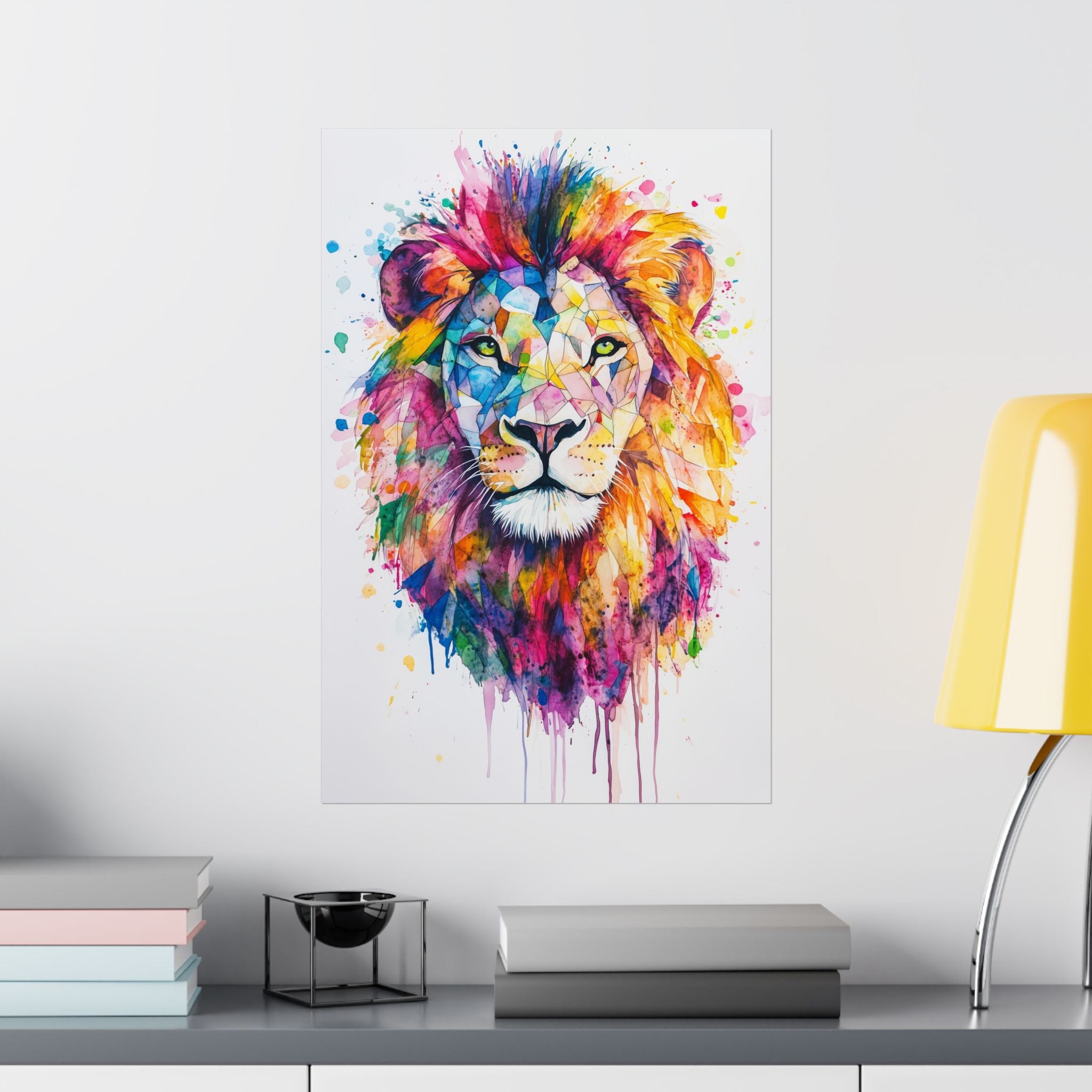 Watercolor Lion Poster