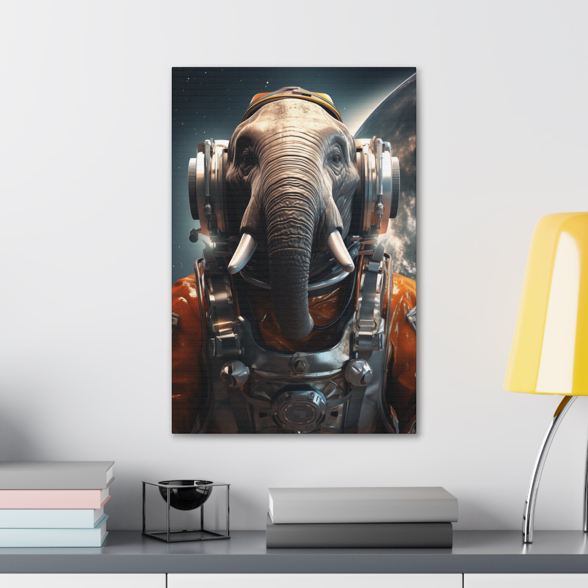 AstroElephant 1 Canvas Wall Art - SynthFrame