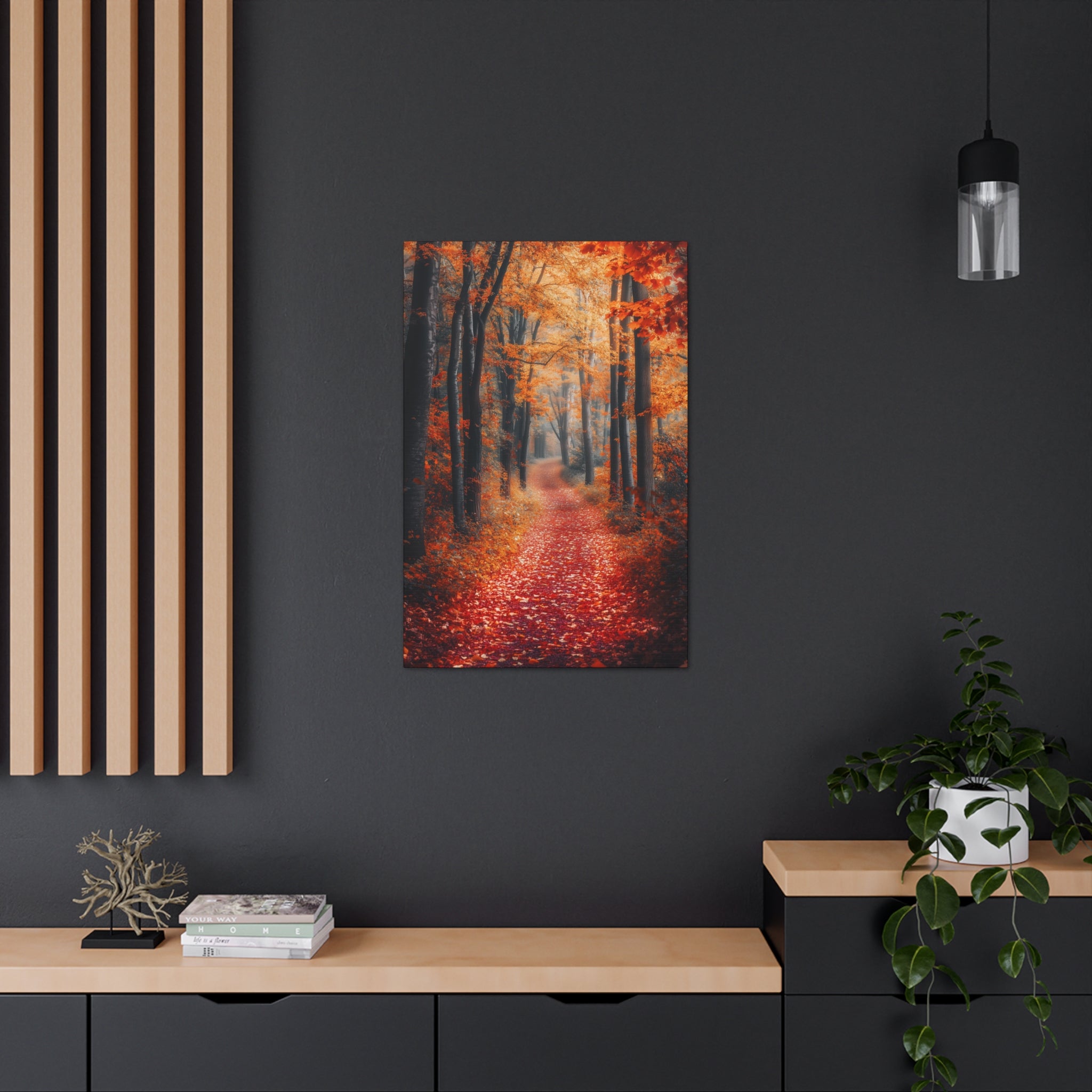 Autumn Forest Path Canvas Wall Art - SynthFrame