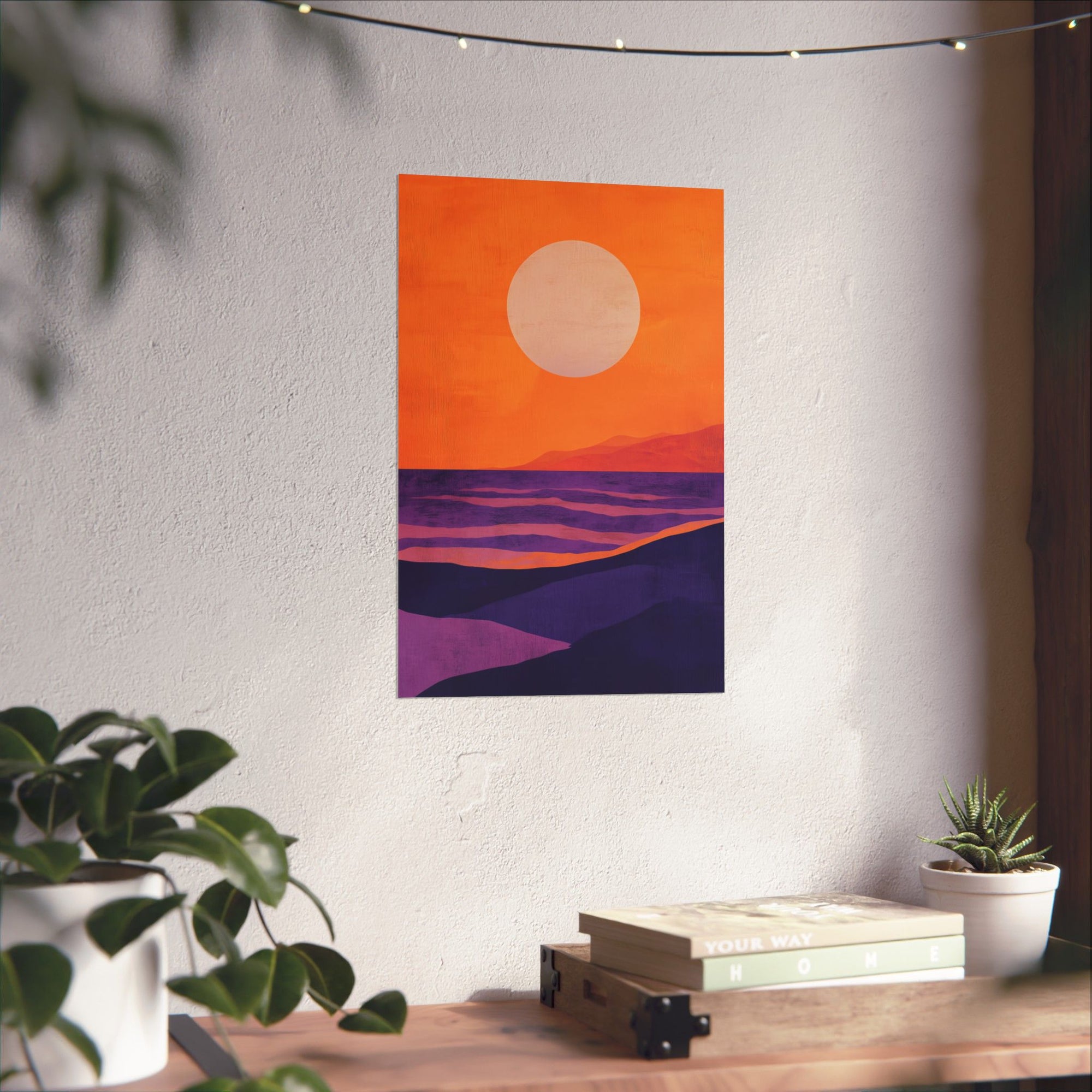 Abstract Coastal Sunset Poster Wall Art - SynthFrame