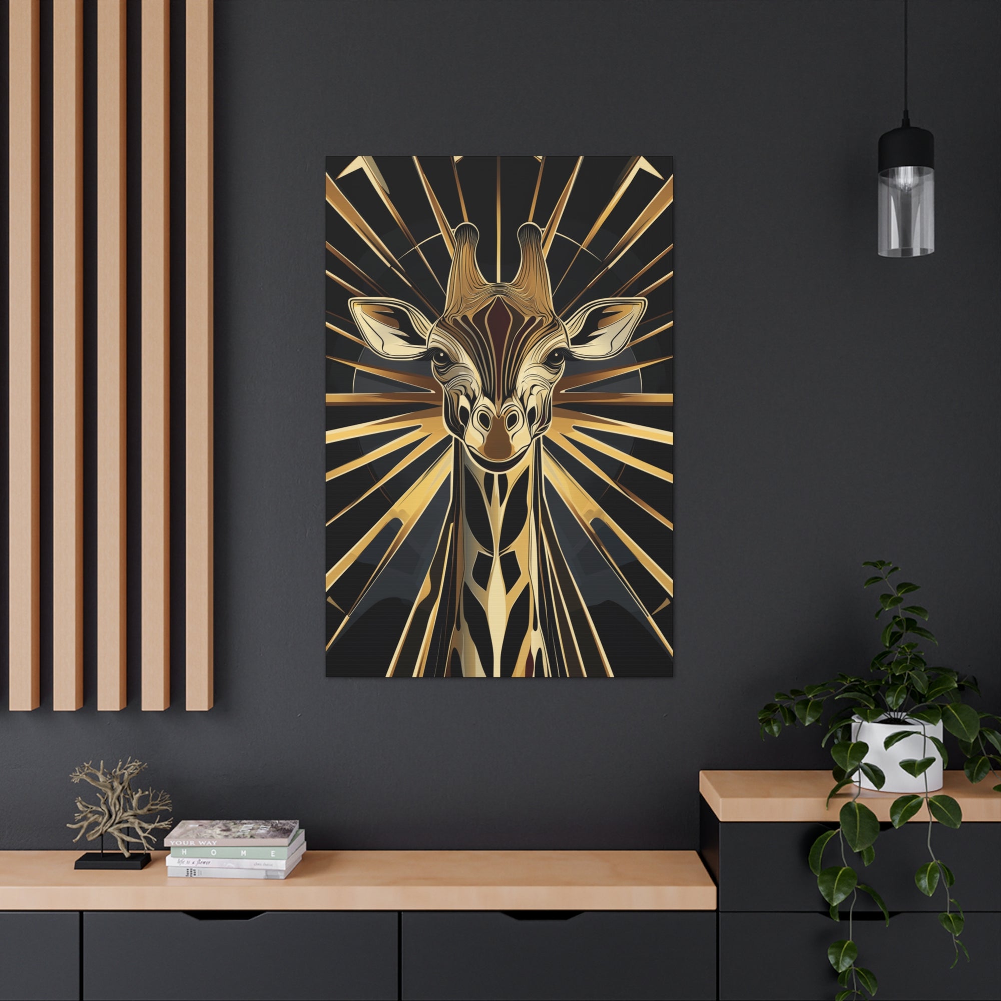 Gilded Giraffe Canvas Wall Art - SynthFrame