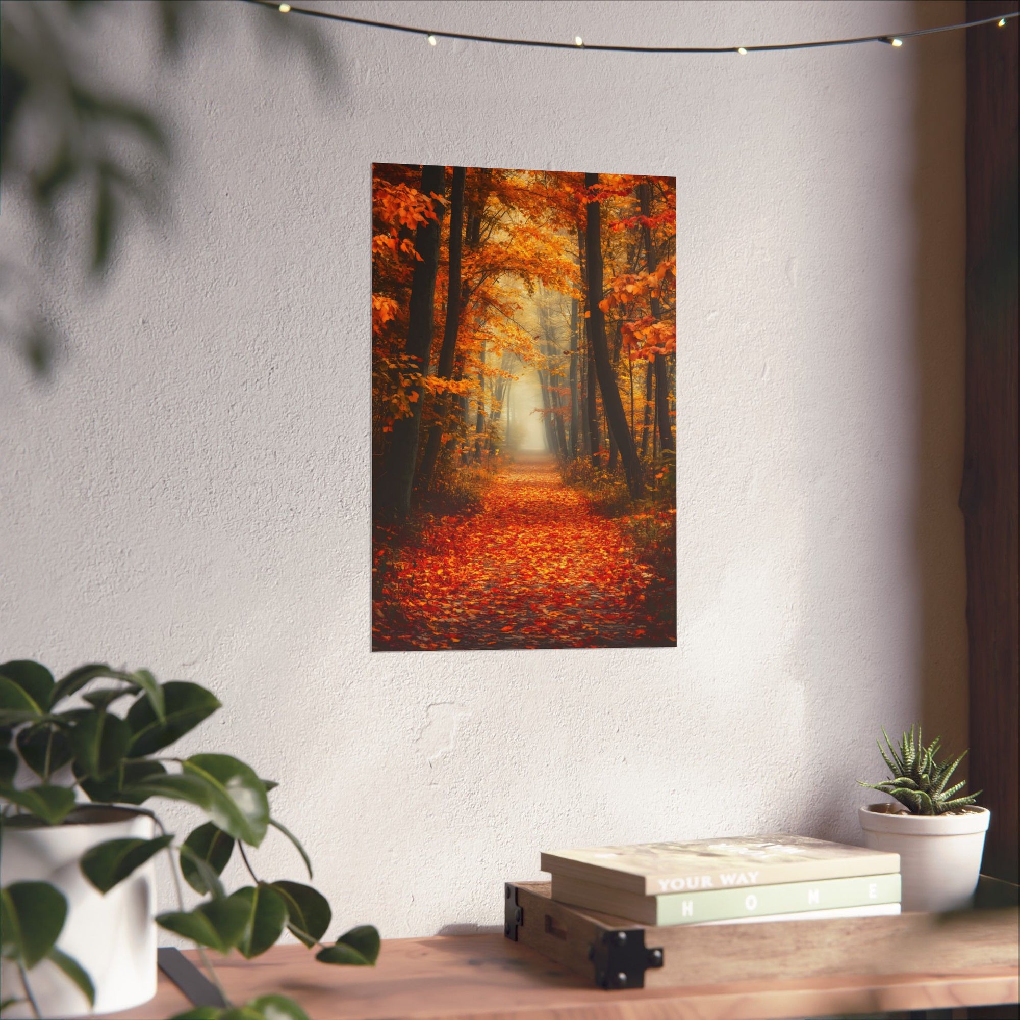 Autumn Forest Path Poster Wall Art - SynthFrame