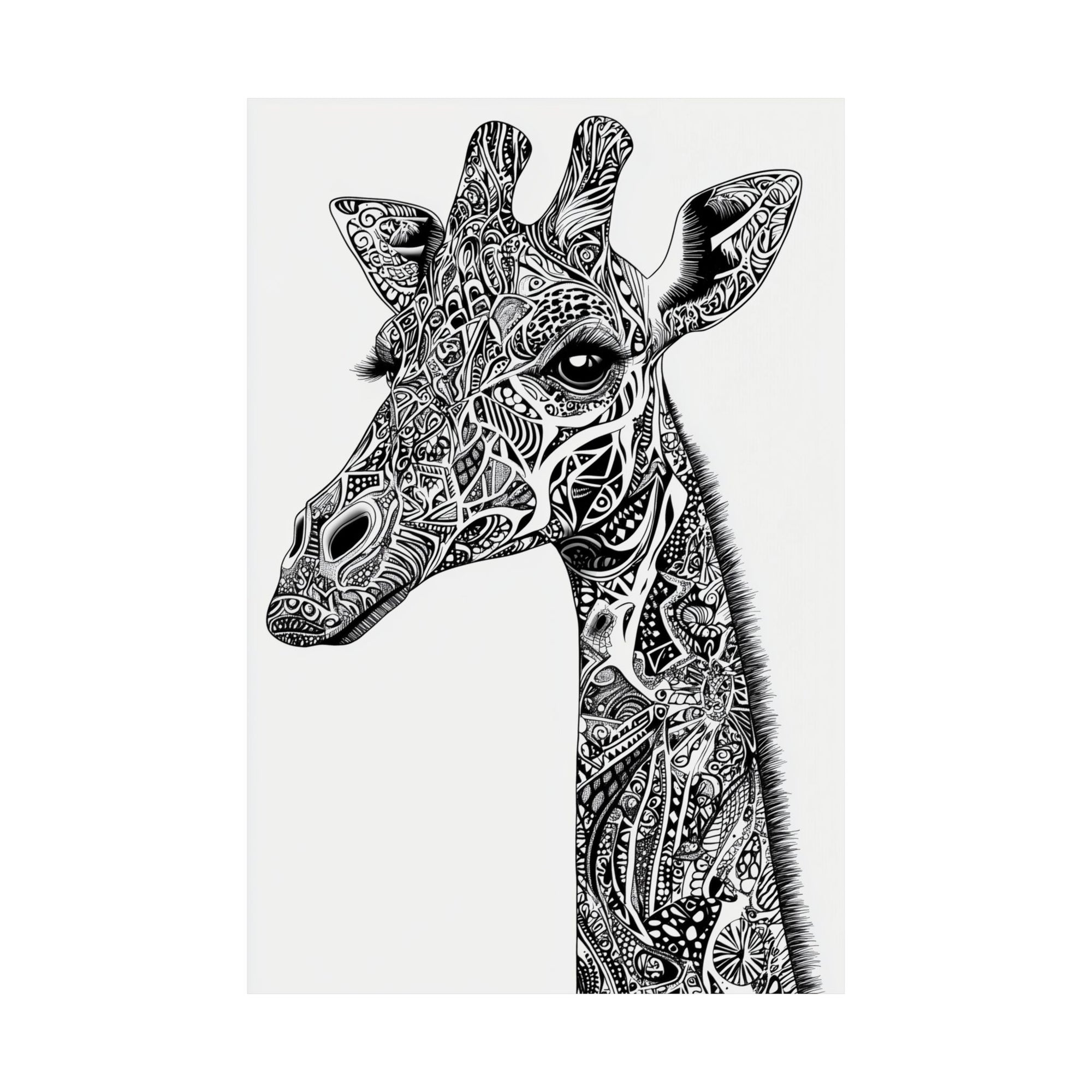 Zentangle Giraffe Poster