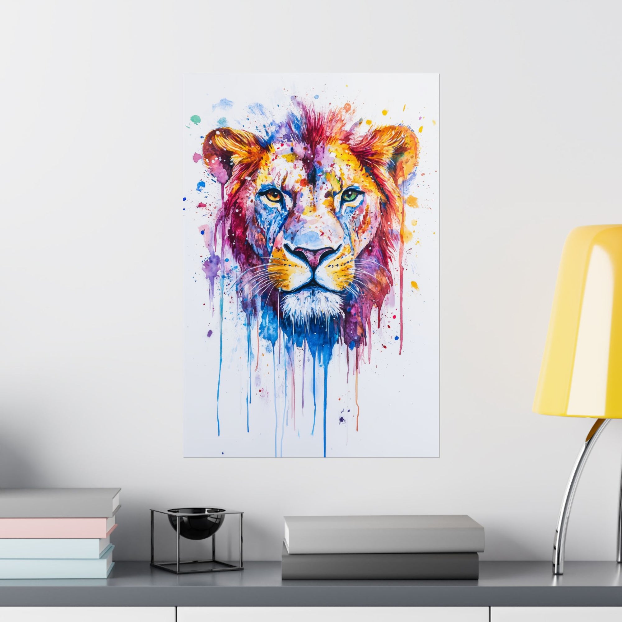 Watercolor Lion Poster