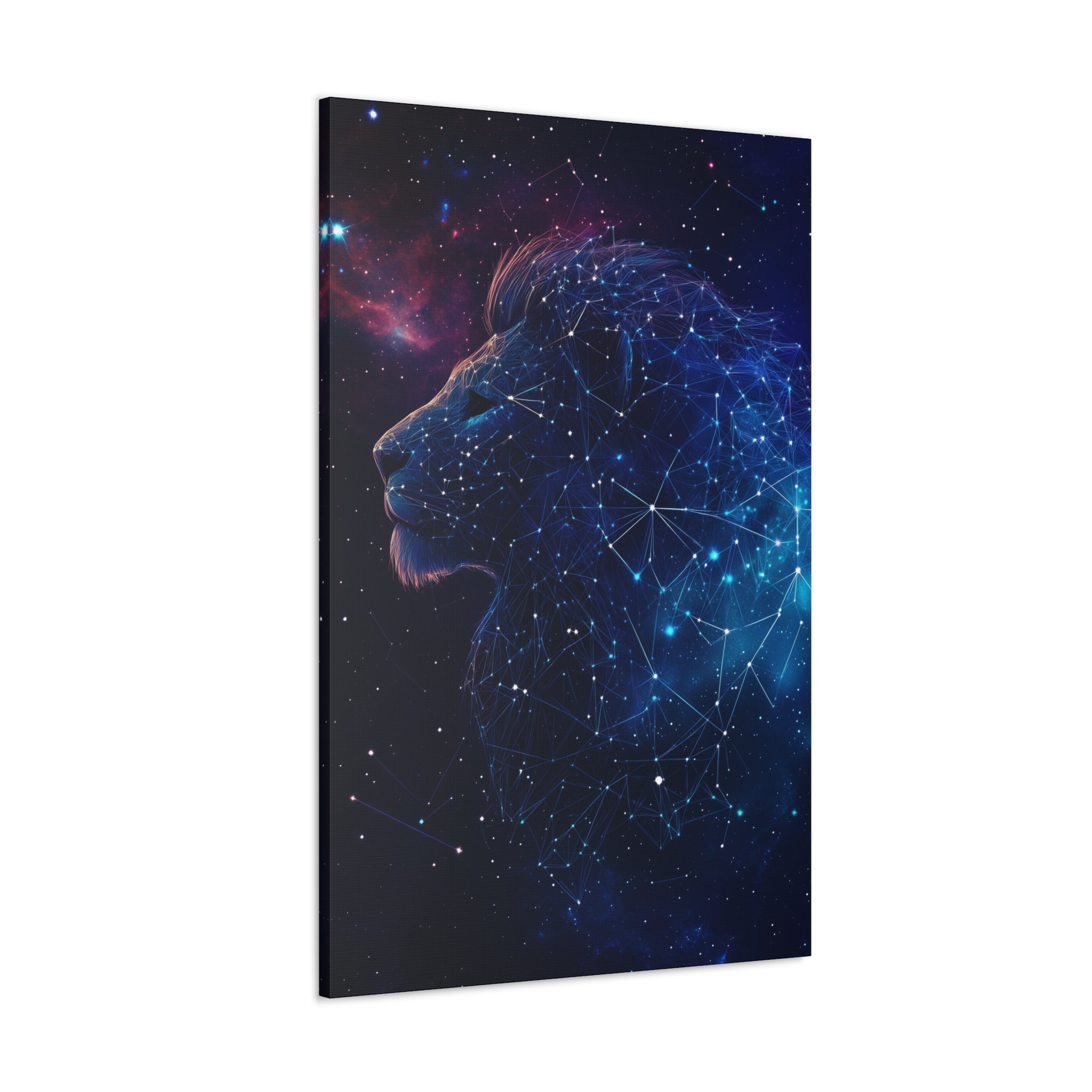 Constellation Lion Canvas Wall Art - SynthFrame