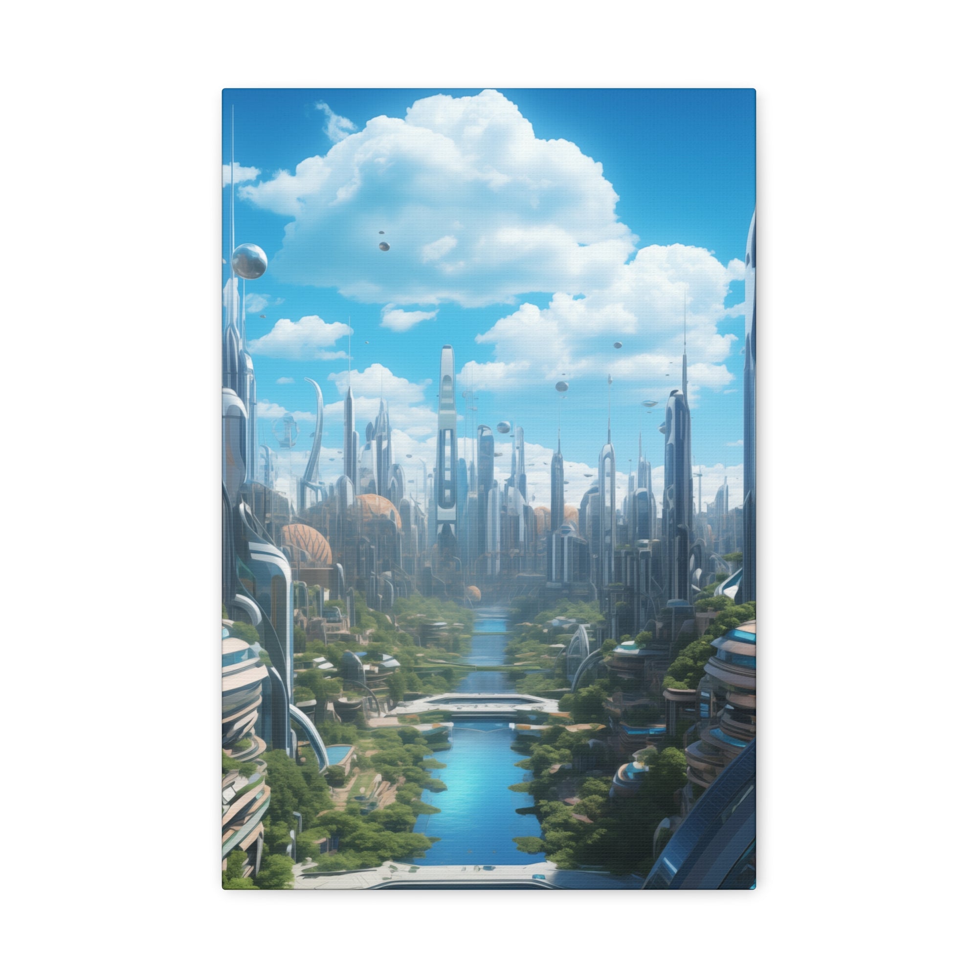 Futuristic Eco City 4 Canvas Wall Art - SynthFrame