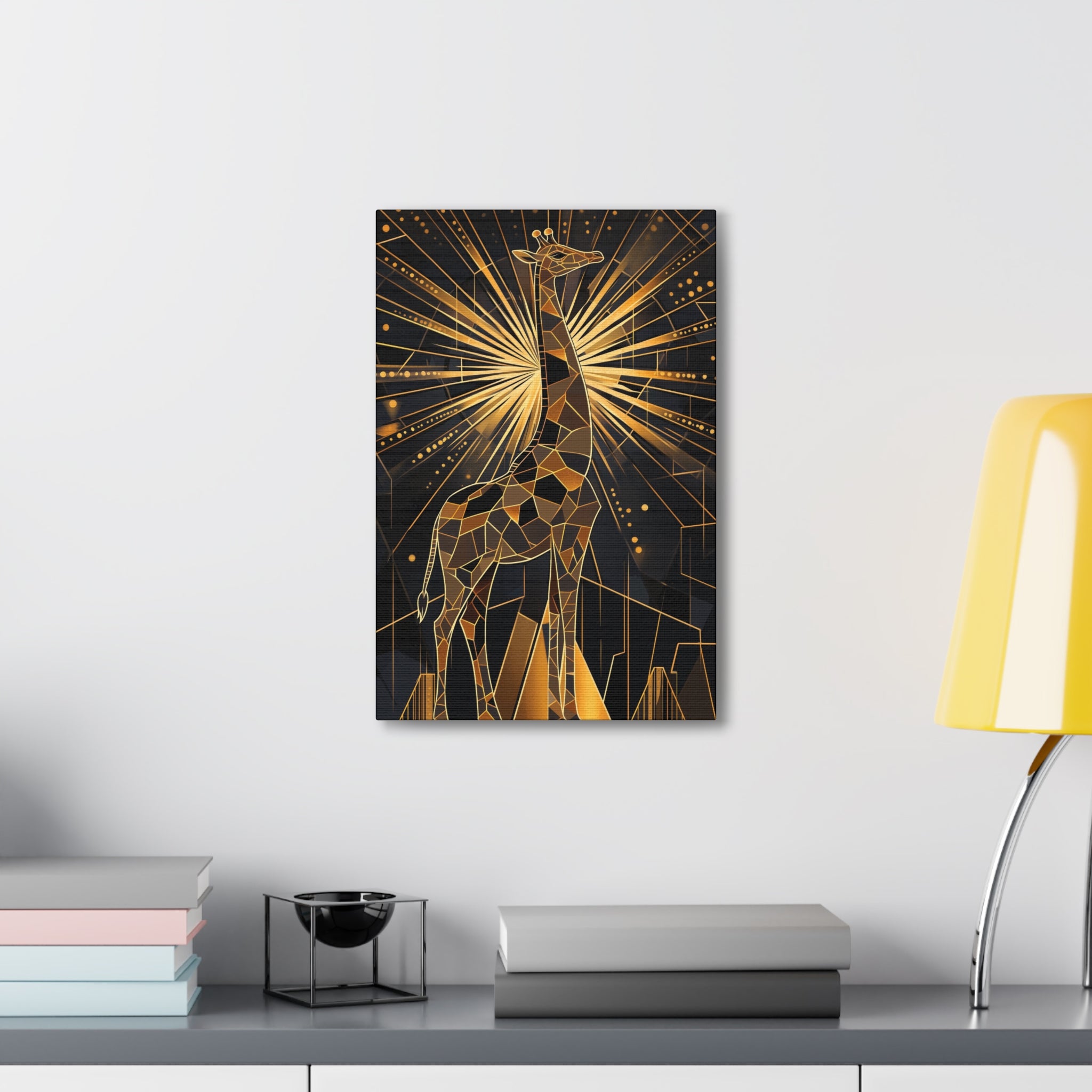 Gilded Giraffe Canvas Wall Art - SynthFrame