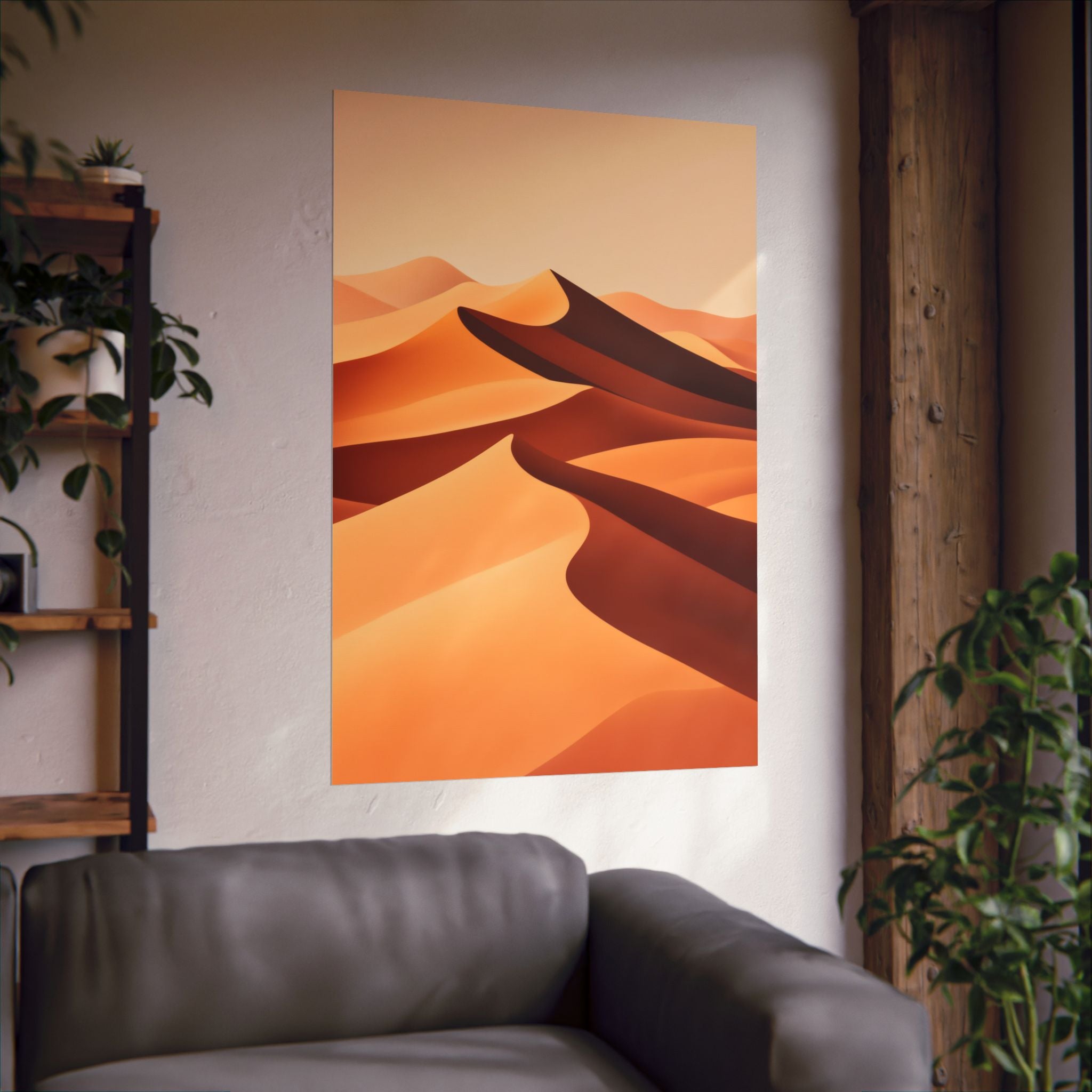 Minimalist Desert Dunes Poster Wall Art - SynthFrame